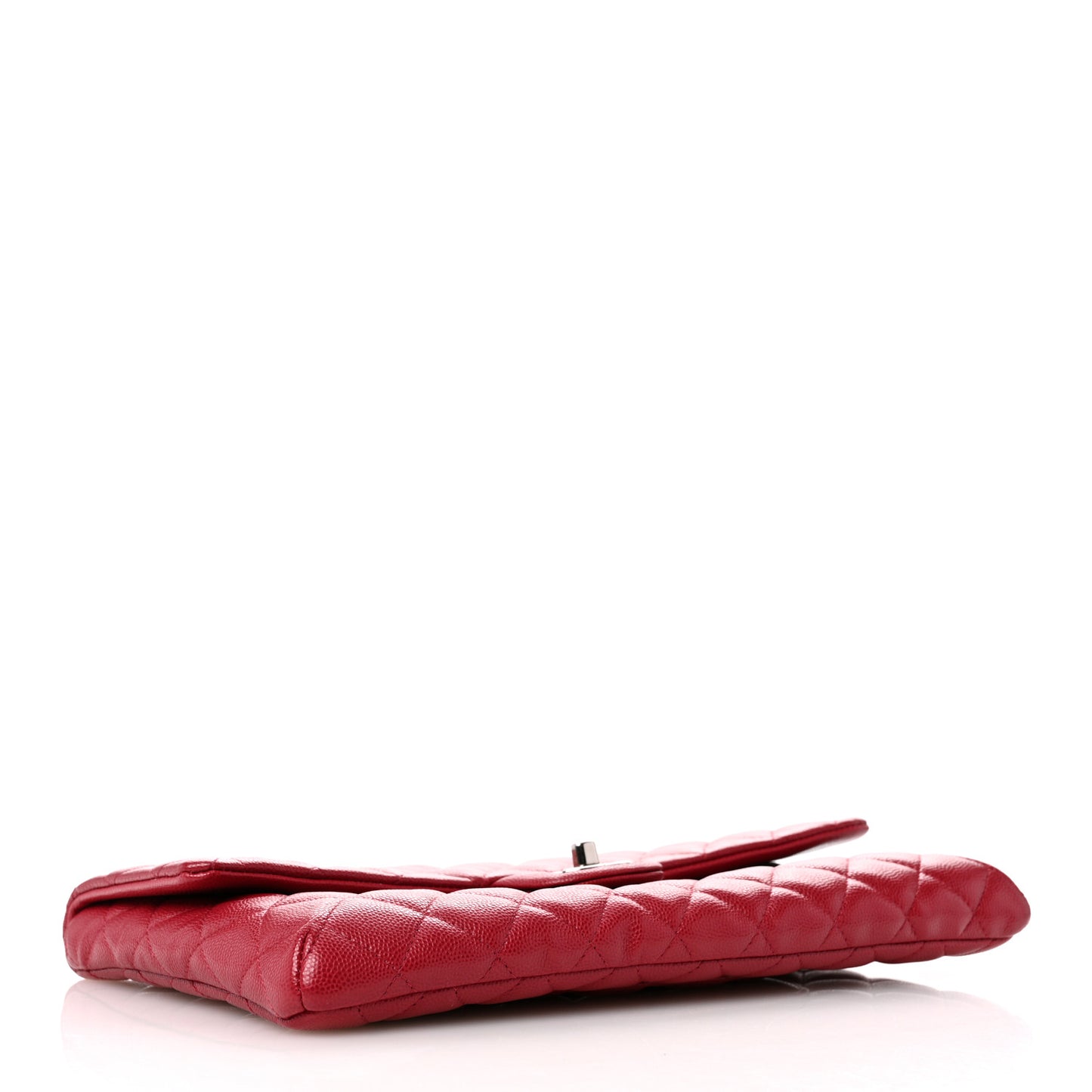 Caviar Quilted Flap Clutch Dark Pink