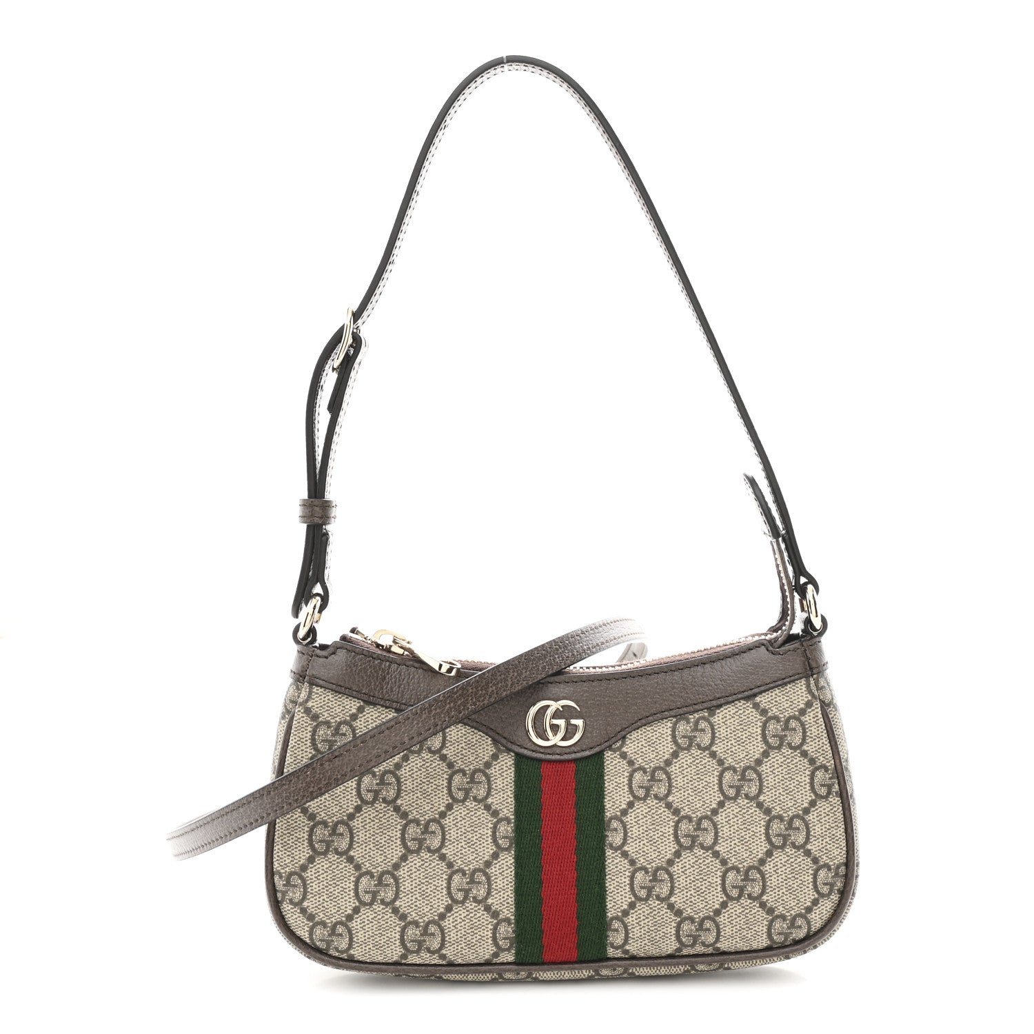 Gucci GG Supreme Monogram Textured Dollar Calfskin Web Mini