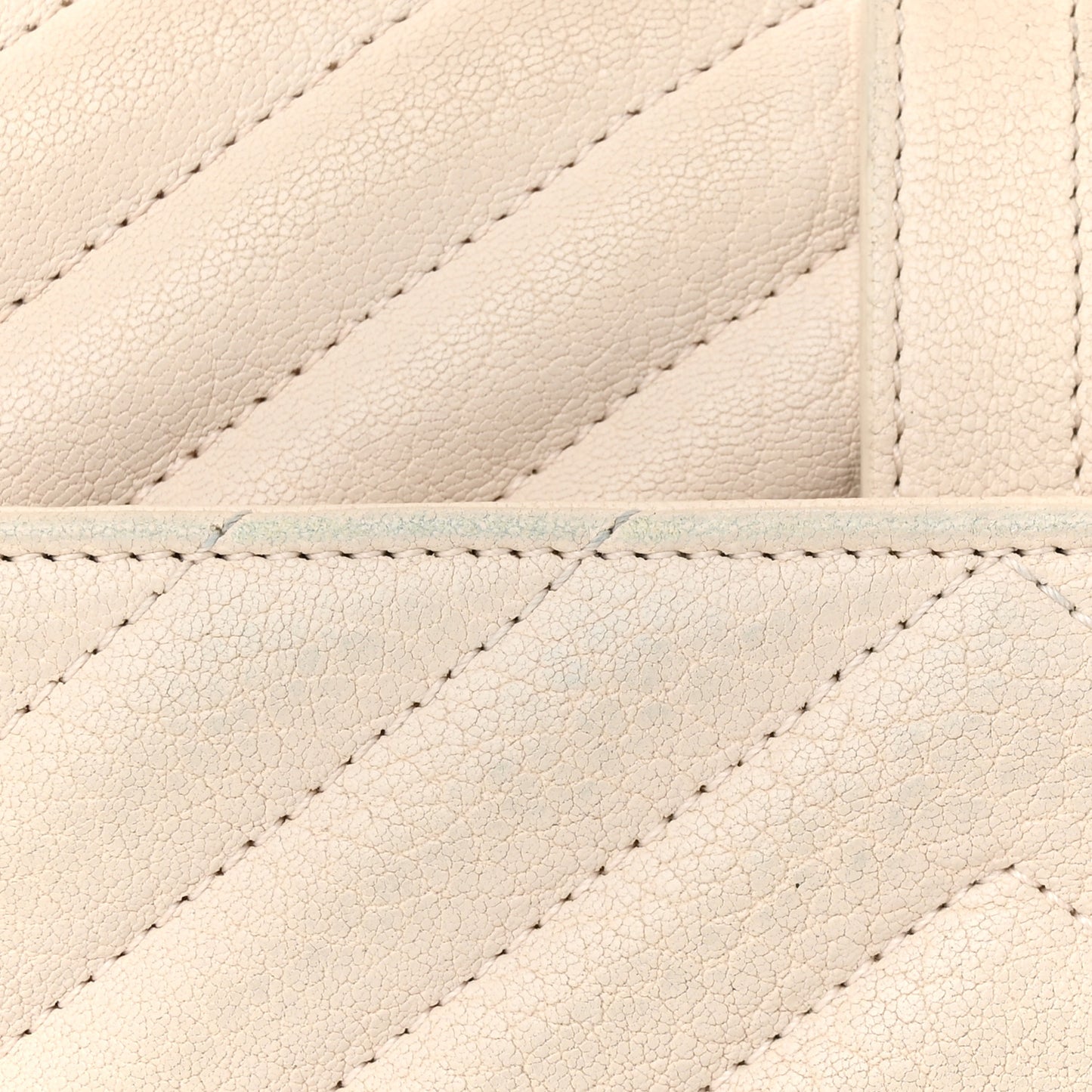 Sheepskin Matelasse Chevron Monogram Medium College Bag Dove White