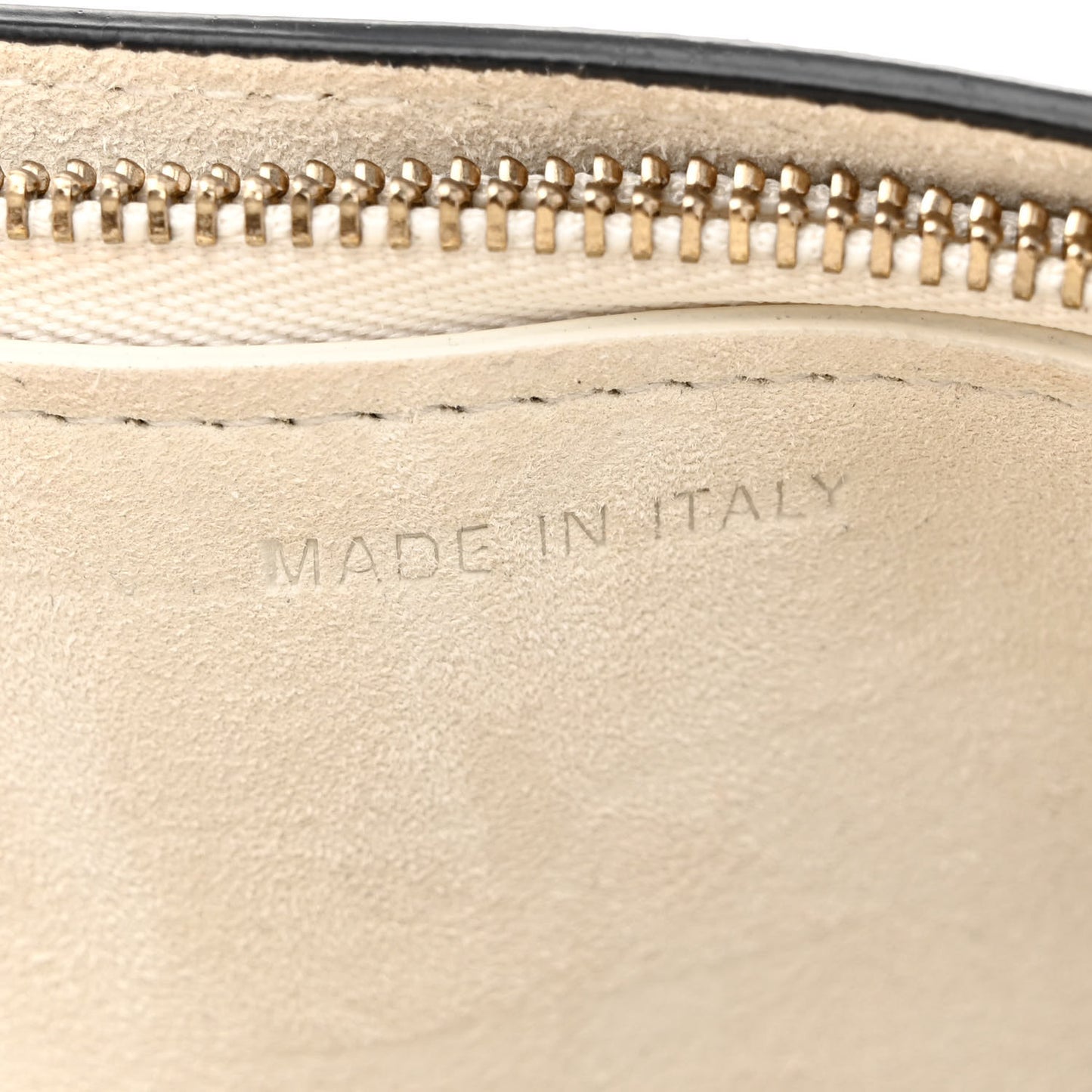 Grained Calfskin Saddle Chain Pouch Off White