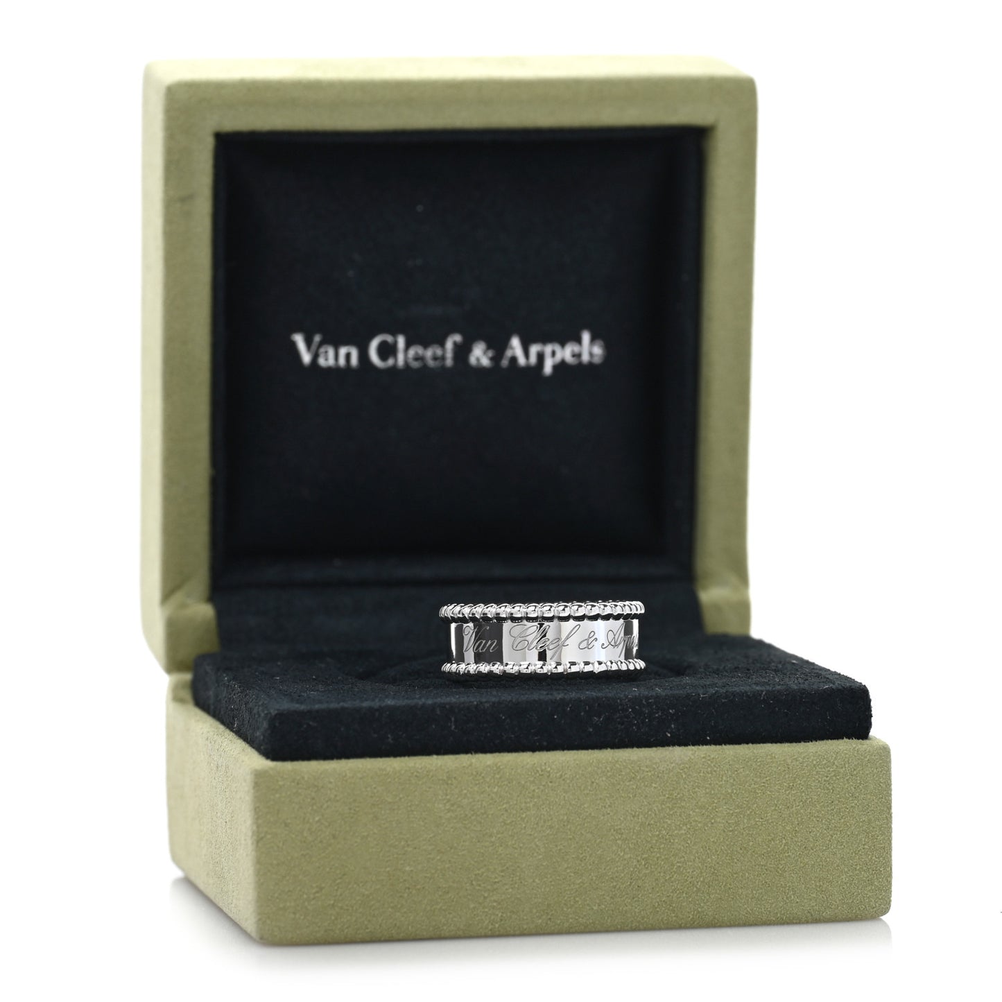 18K White Gold Perlee Signature Ring 53 6.5
