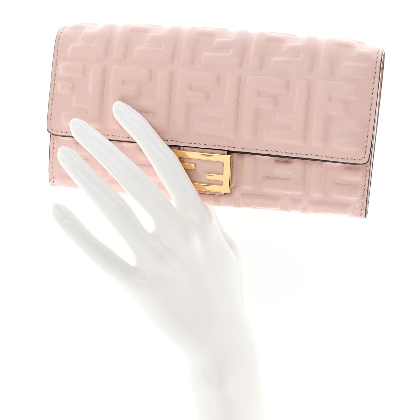 Nappa Matisse FF Embossed Continental Wallet Rose Quarzo