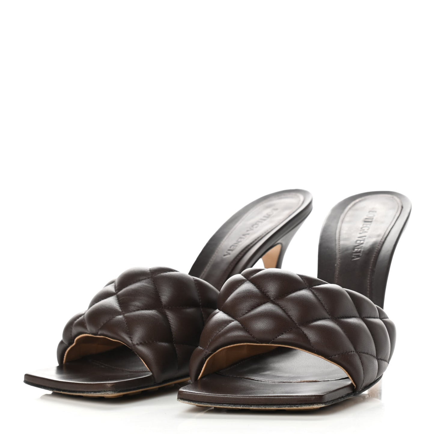 Nappa Matelasse Padded Mule Sandals 40 Chocolate