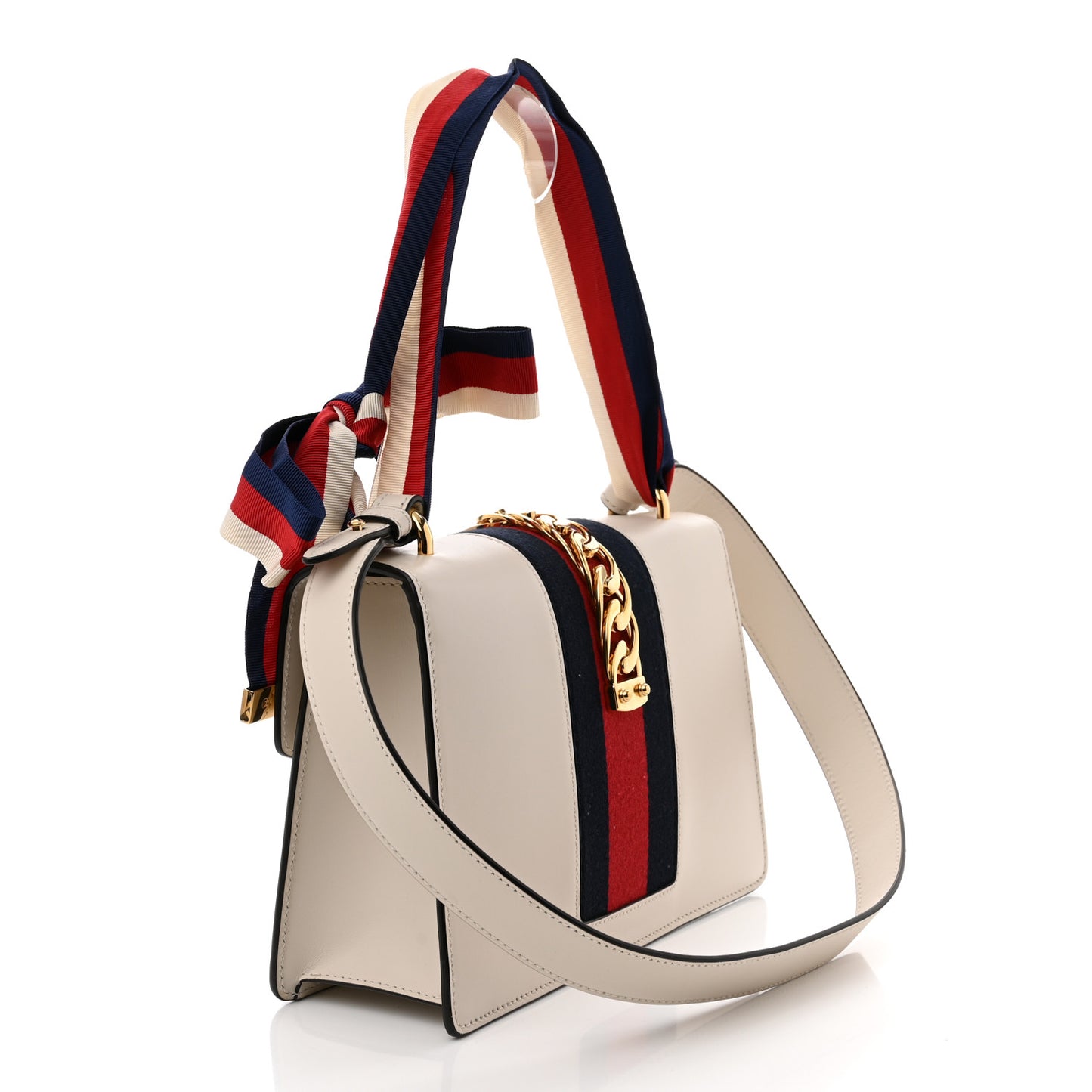 Calfskin Small Sylvie Shoulder Bag Off White