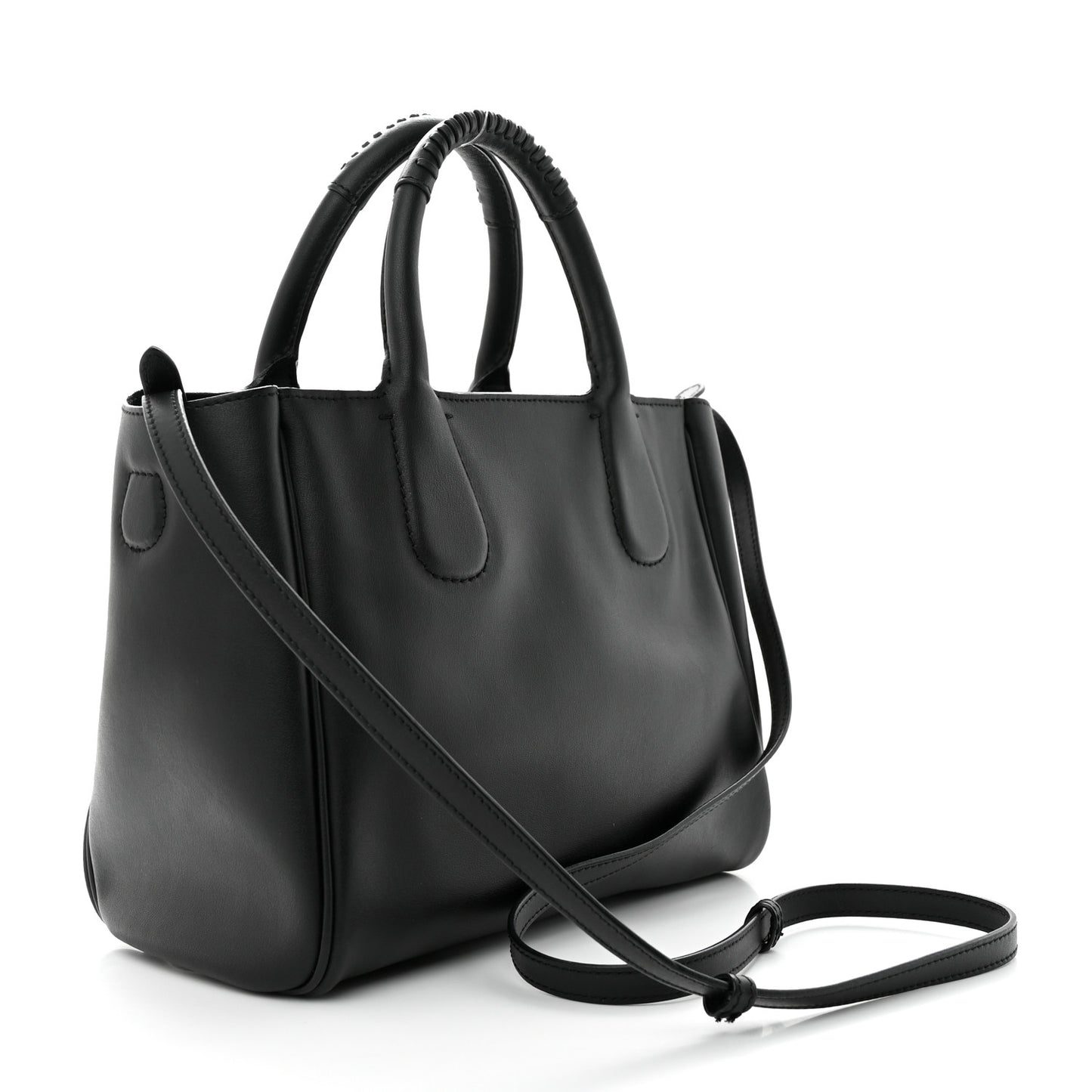 Calfskin Double Handle Small Nolita Satchel Black