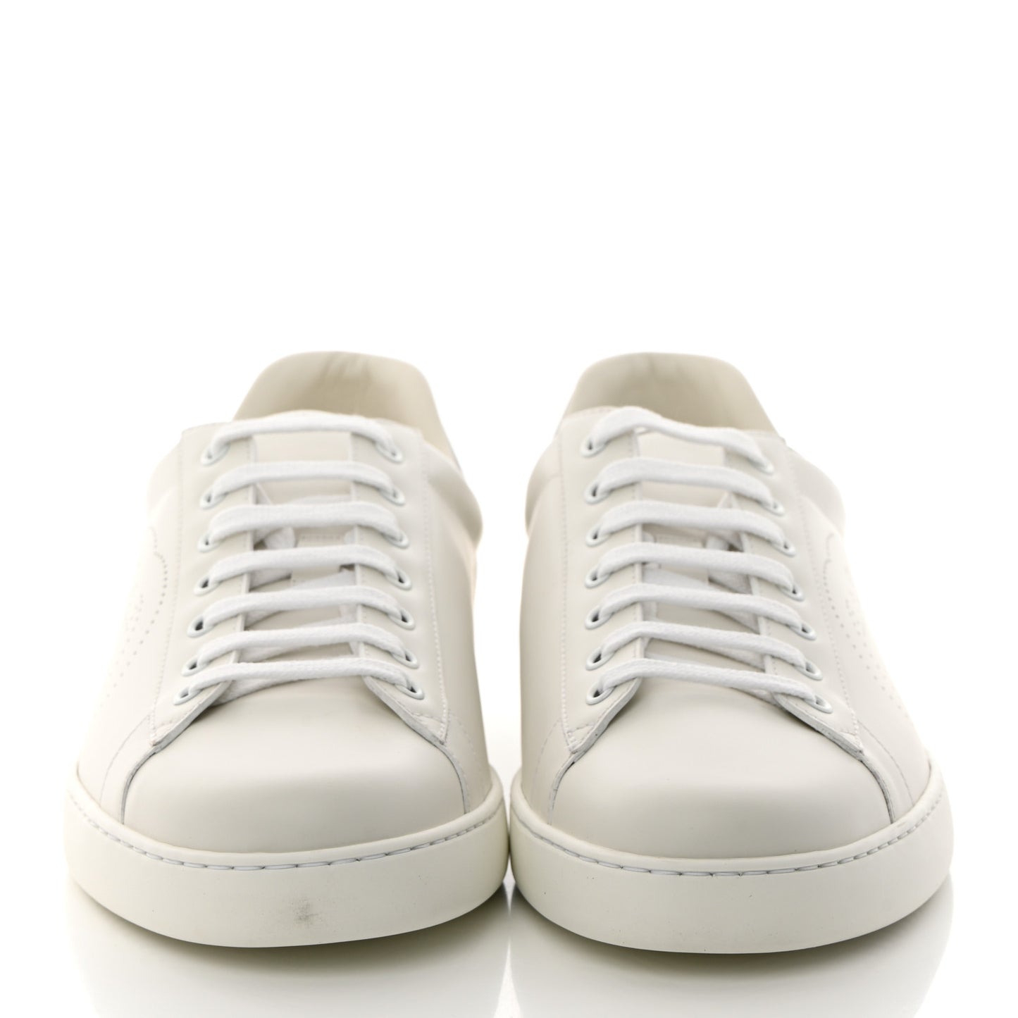 Calfskin Interlocking G Perforated Mens Ace Sneakers 13 White Grey Sky