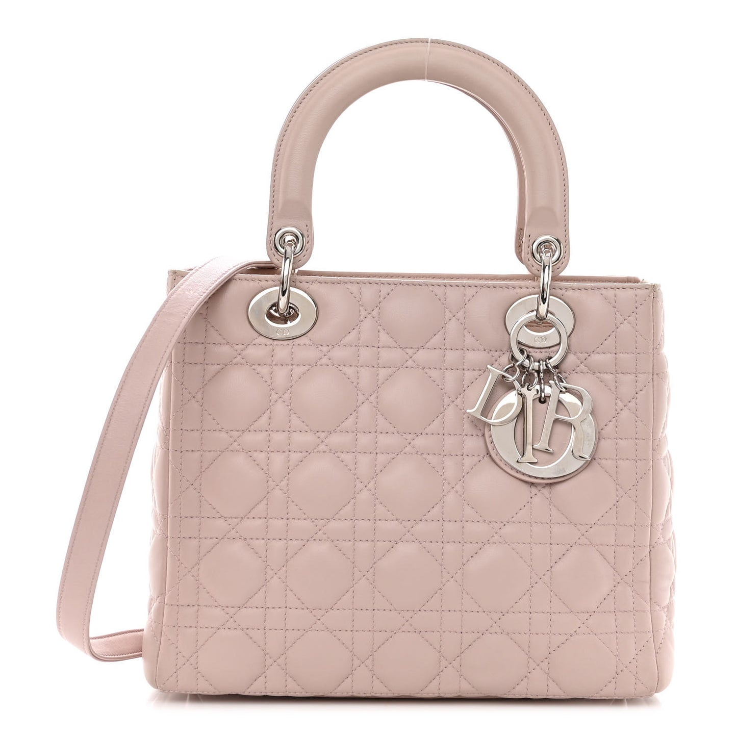 Lambskin Cannage Medium Lady Dior Light Pink