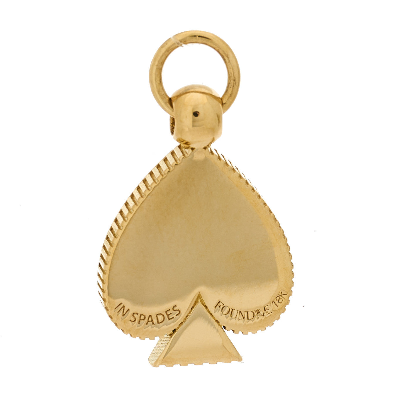 18K Yellow Gold Diamond Spade Mini Crest Pendant