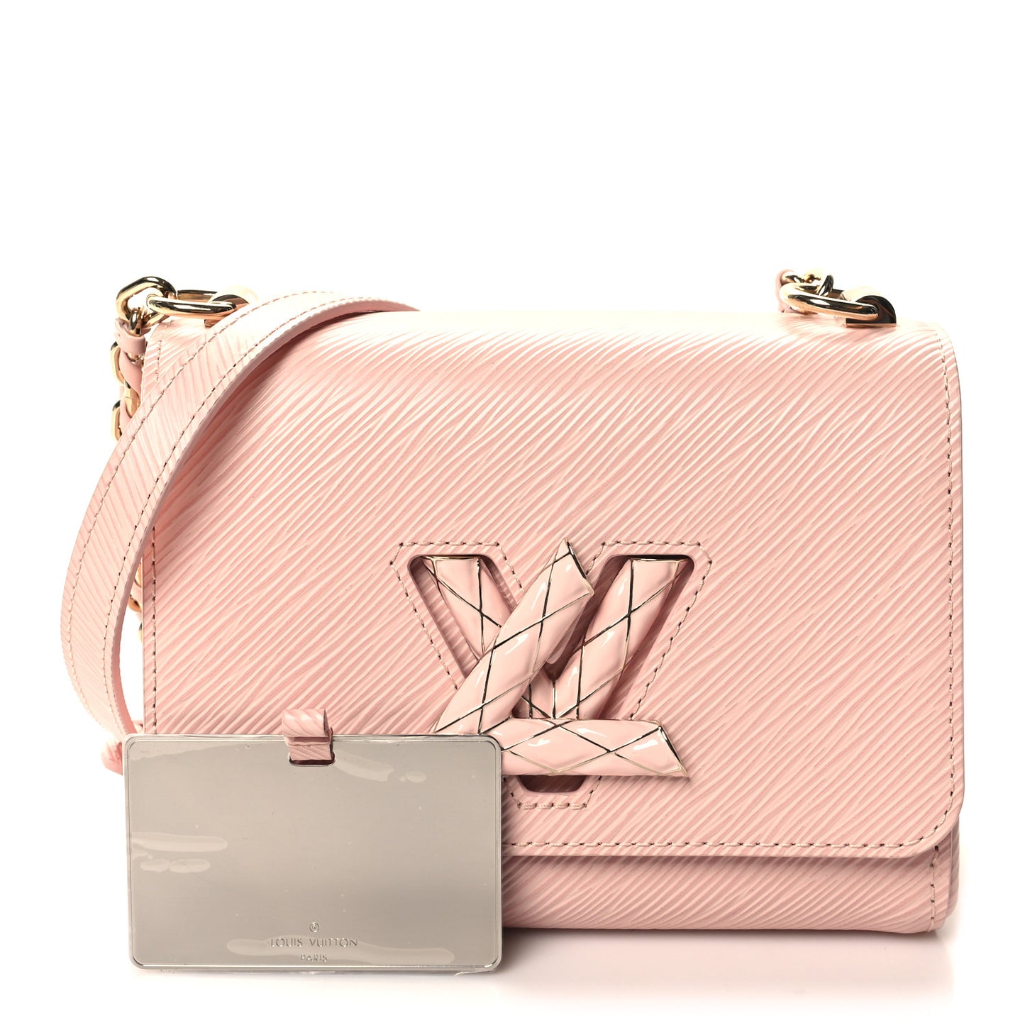 Epi Enamel Wave Twist Shoulder Bag PM Rose Jasmin