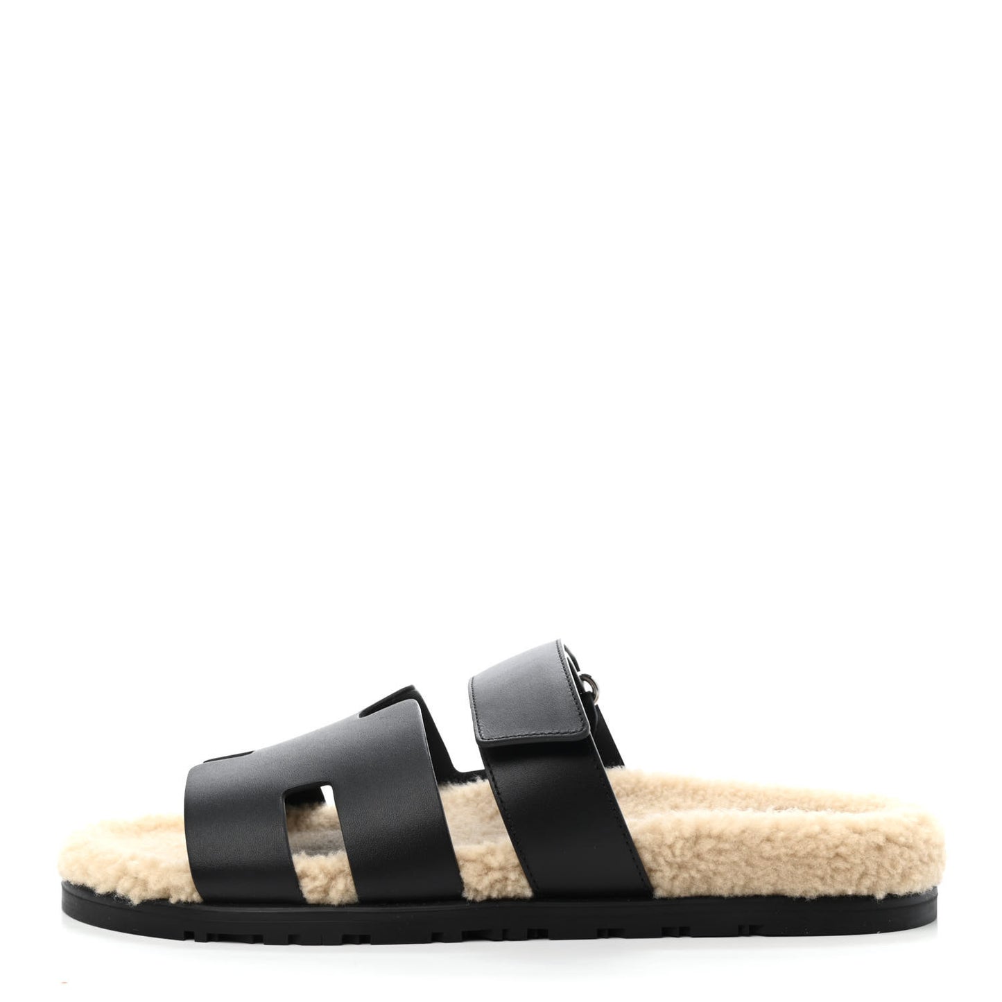 Veau Indios Woolskin Mens Chypre Sandals 42 Black Ecru