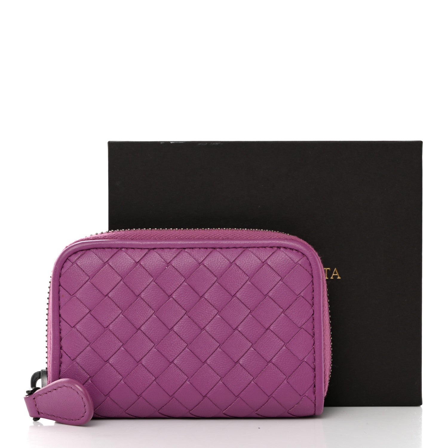 Bottega Veneta Nappa Intrecciato Zip Around Coin Purse Peony 7 of 7