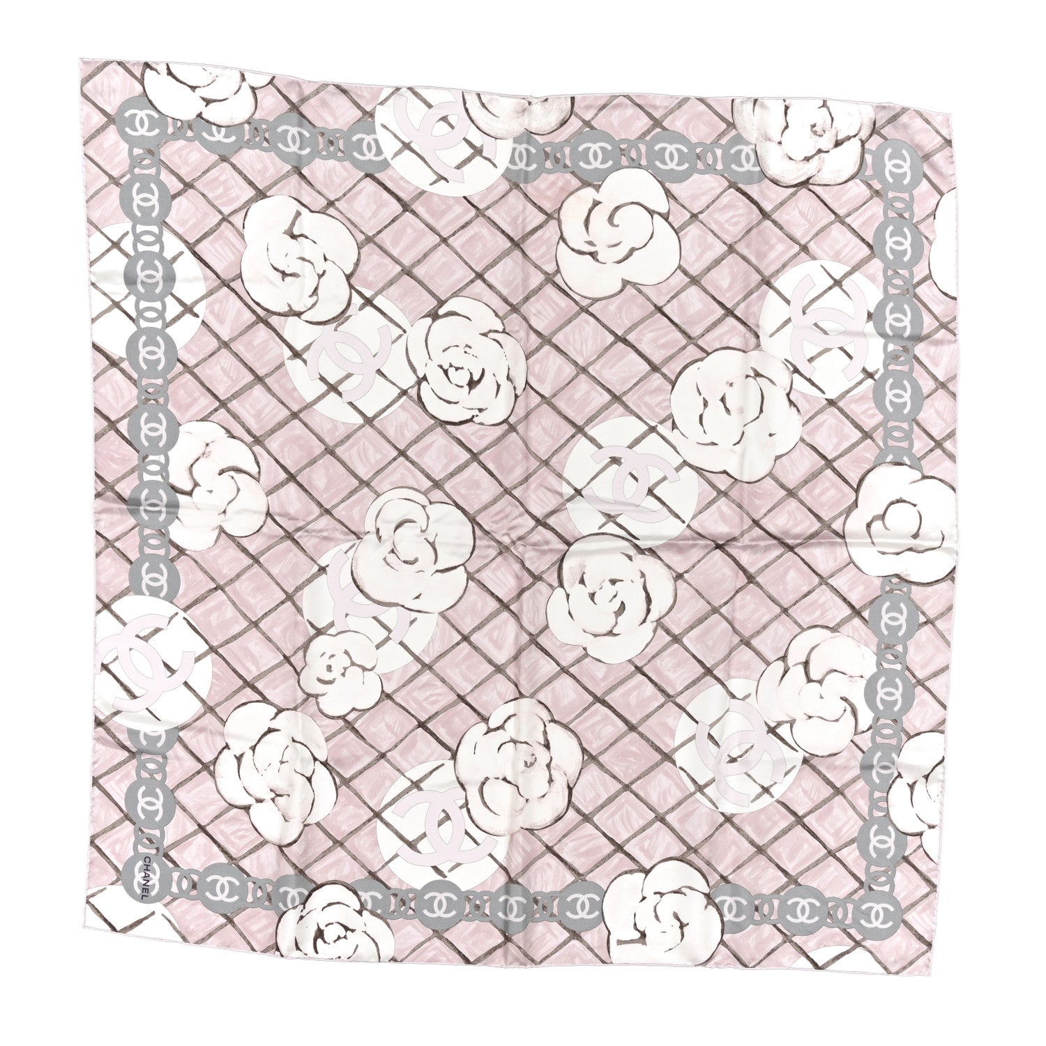 Chanel Silk CC Logo Camellia Scarf White Pink 1808117 – FASHIONPHILE