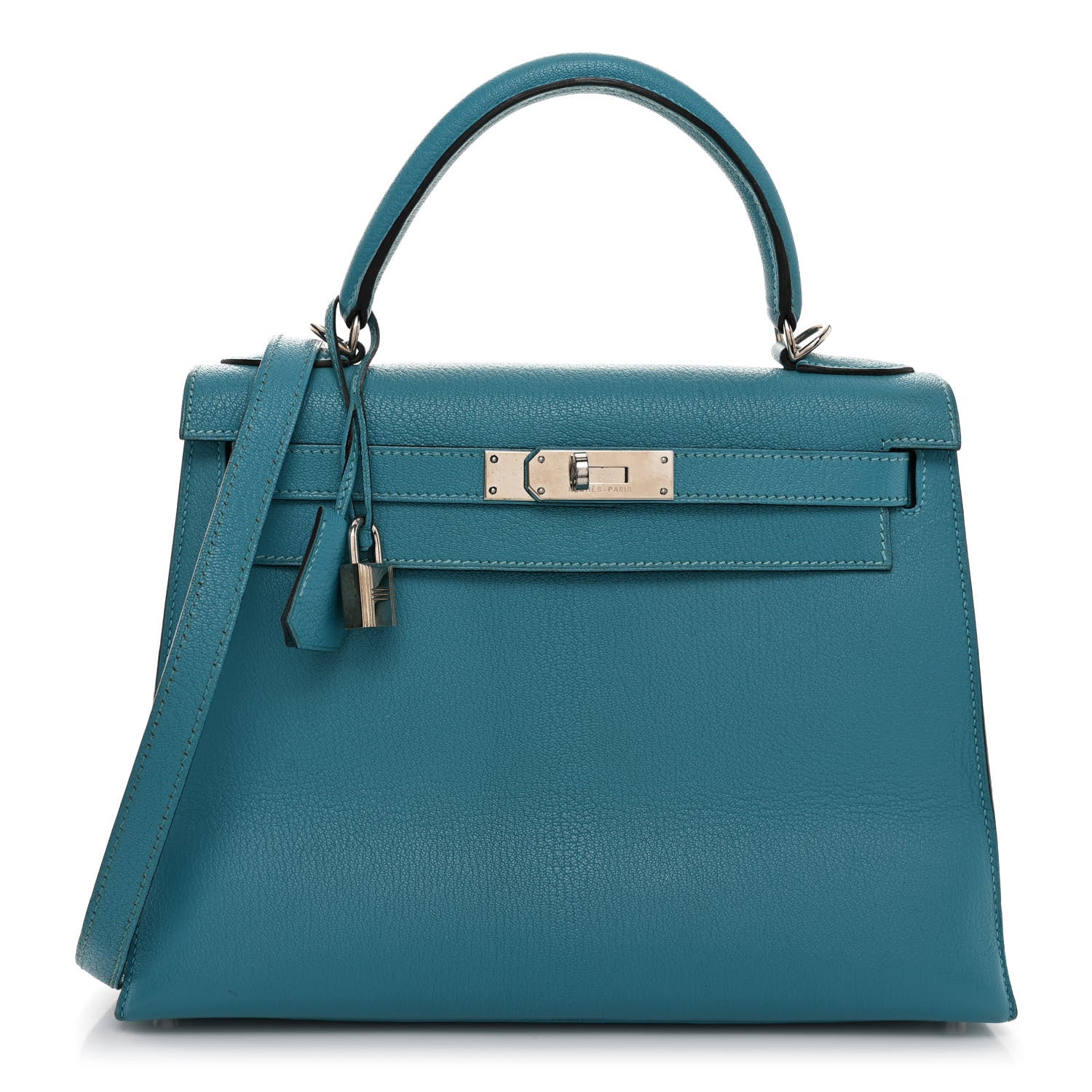 Hermes Chevre Mysore Kelly Sellier 28 Turquoise 1 of 12