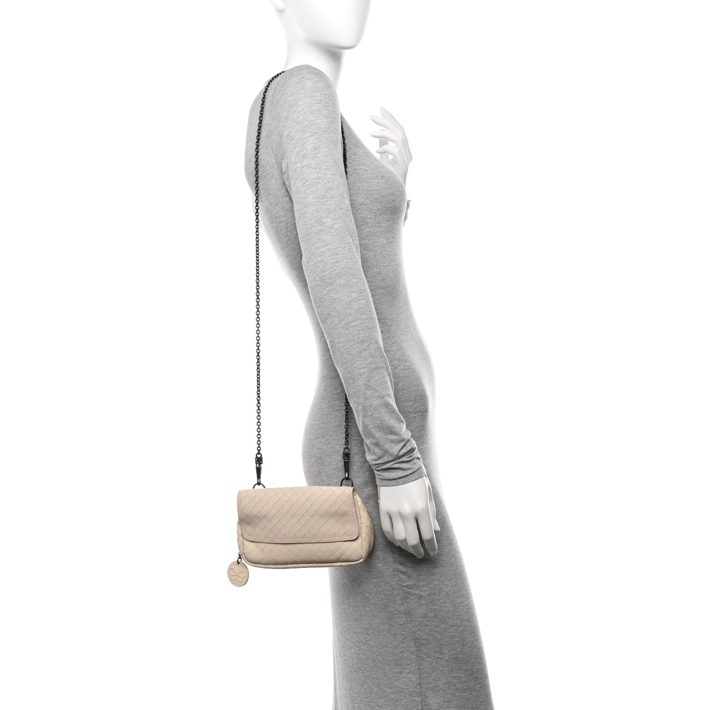 Nappa Intrecciato Mini Messenger Bag White