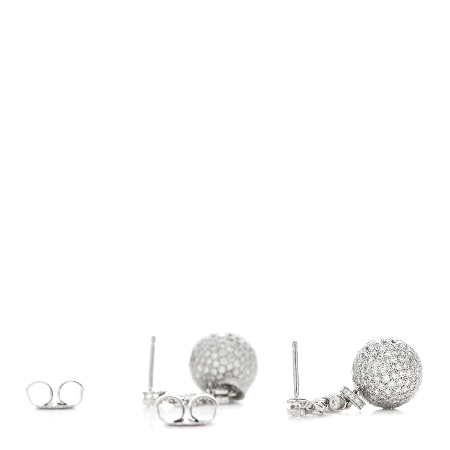 Platinum Diamond Ball Drop Earrings