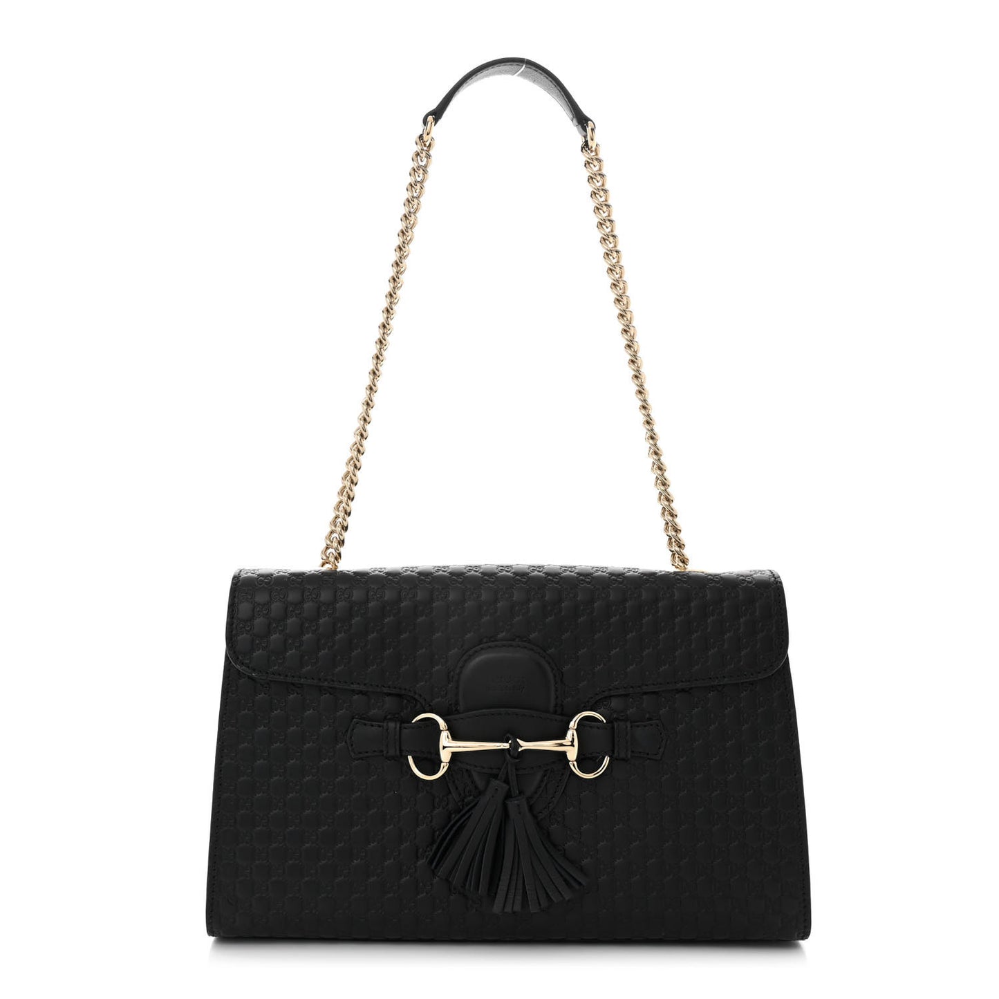 Microguccissima Medium Emily Chain Shoulder Bag Black