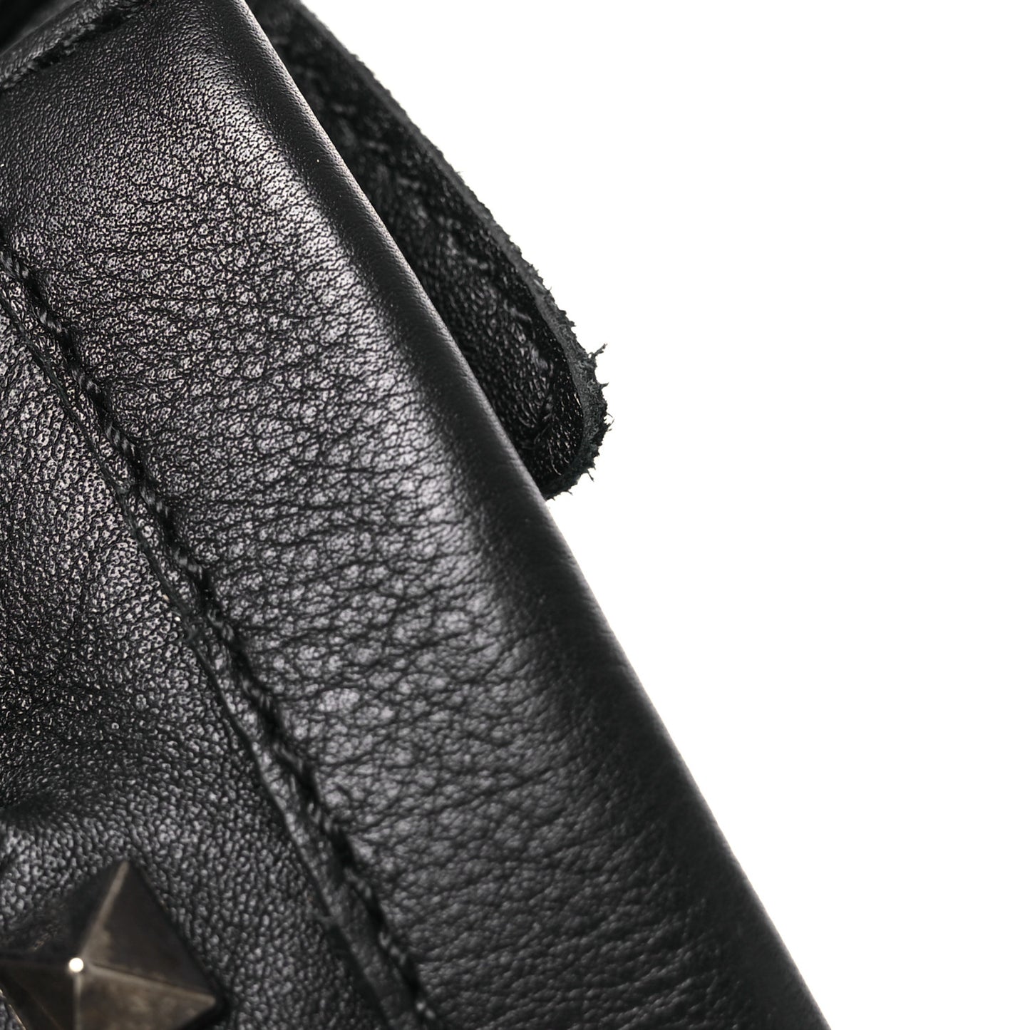 Calfskin Rockstud 30mm Biker Boots 40 Black