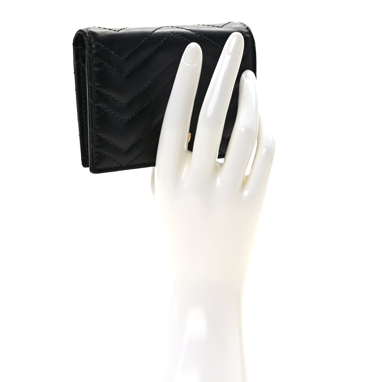 Calfskin Matelasse GG Marmont Card Case Wallet Black