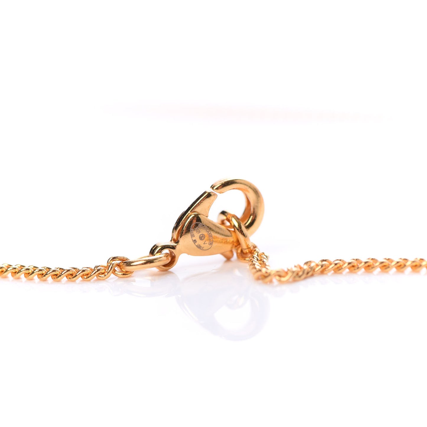 Metal CC Paris Button Necklace Gold