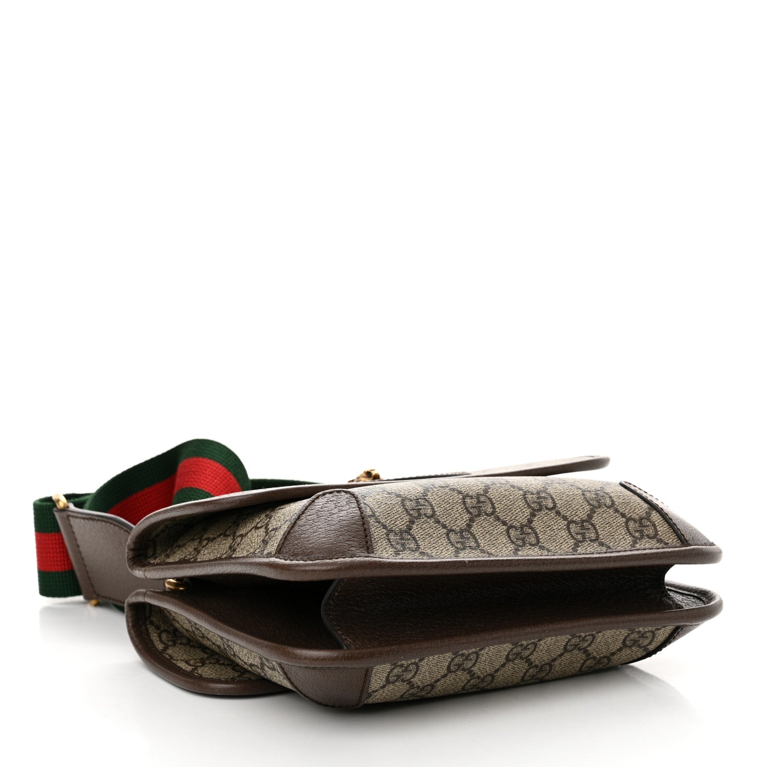 Gucci GG Supreme Monogram Web Small Neo Vintage Double Flap Messenger Bag Beige New Acero 4 of 11