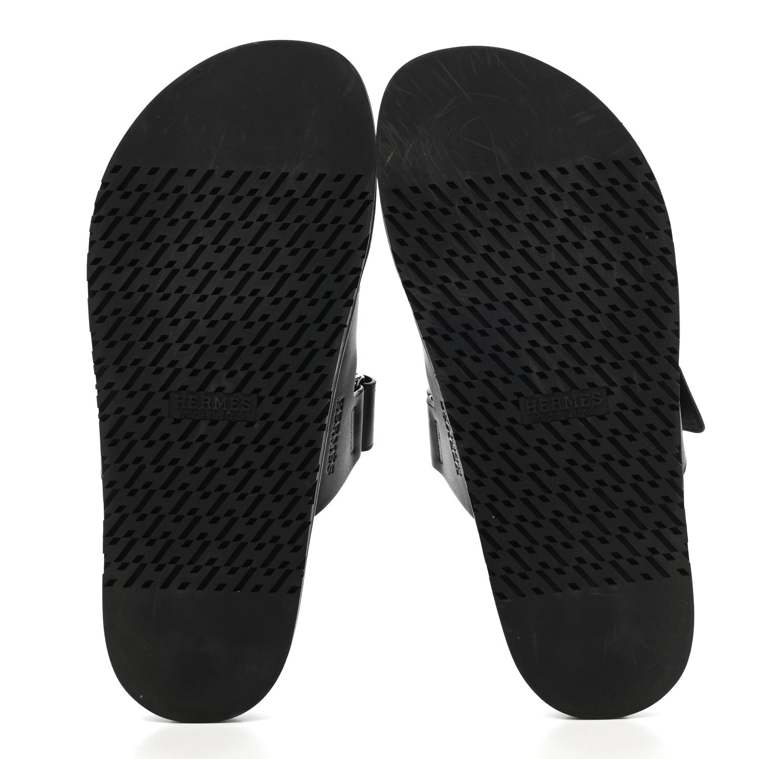 Hermes Calfskin Mens Chypre Sandals 43 Black 5 of 14