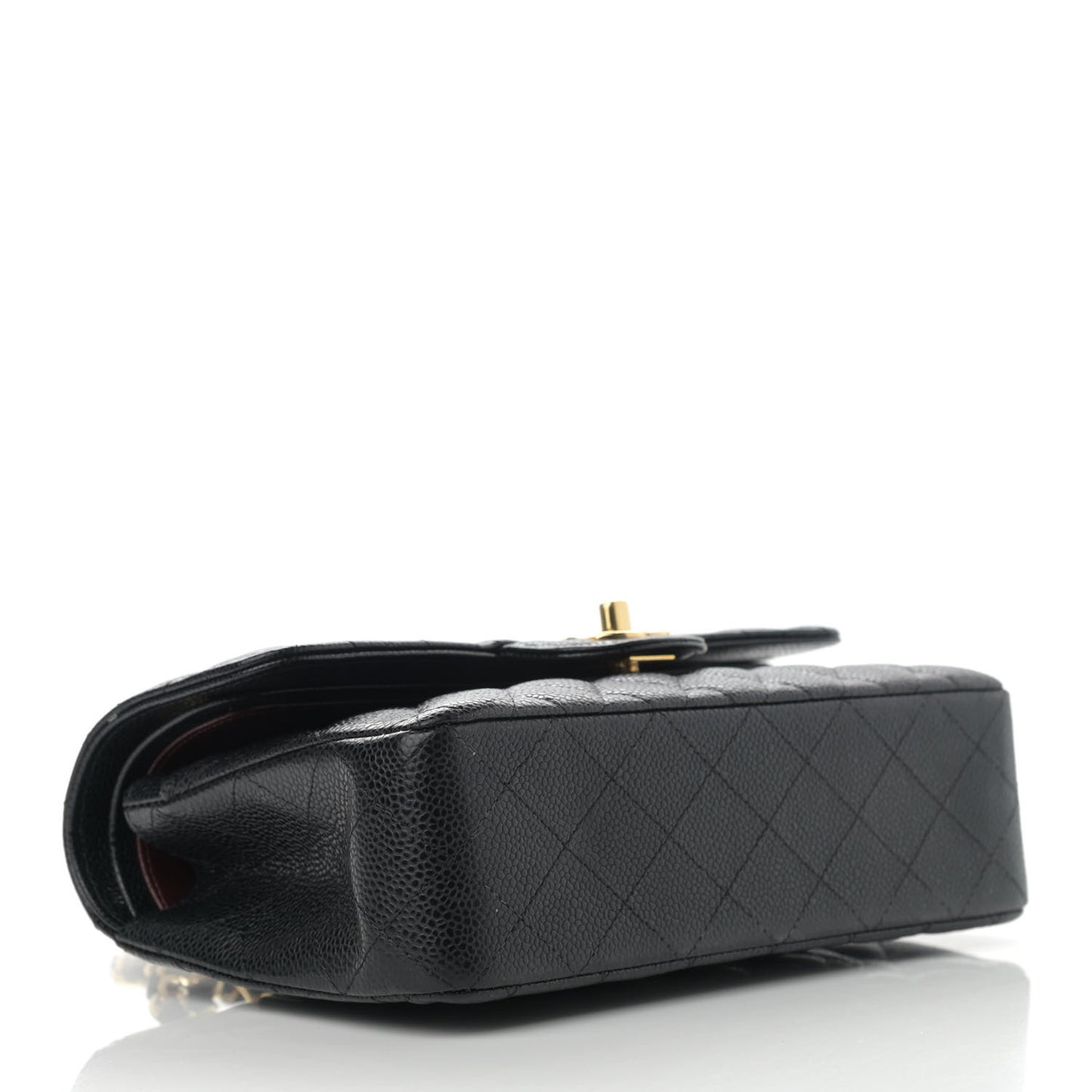 Caviar Quilted Small Double Flap Black