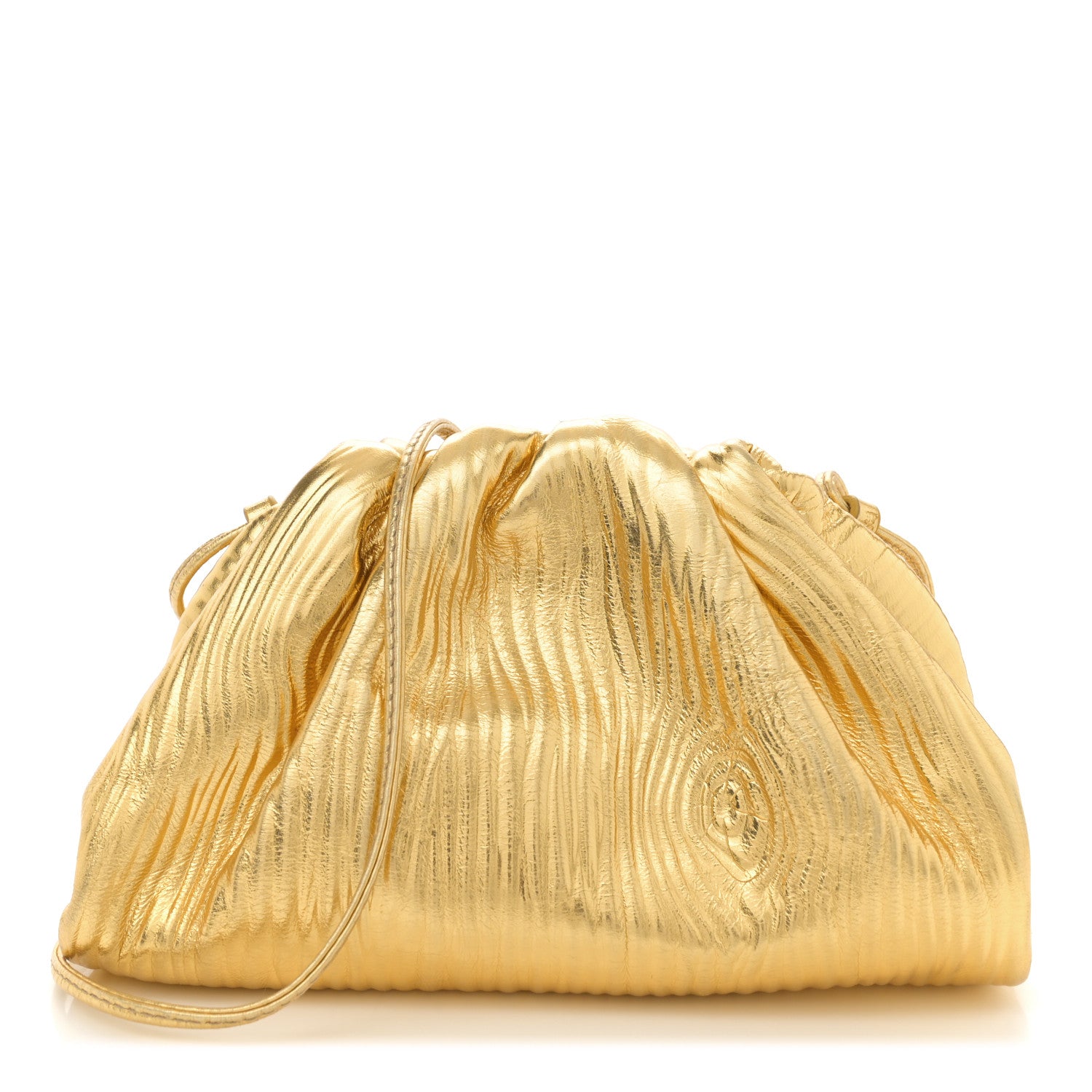 Bottega Veneta ゴールド パーティーバッグ Bottega Veneta Metallic Bark Calfskin The Mini Pouch Gold 1680441