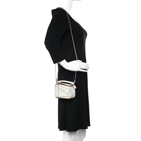 Calfskin Nano Puzzle Bag White