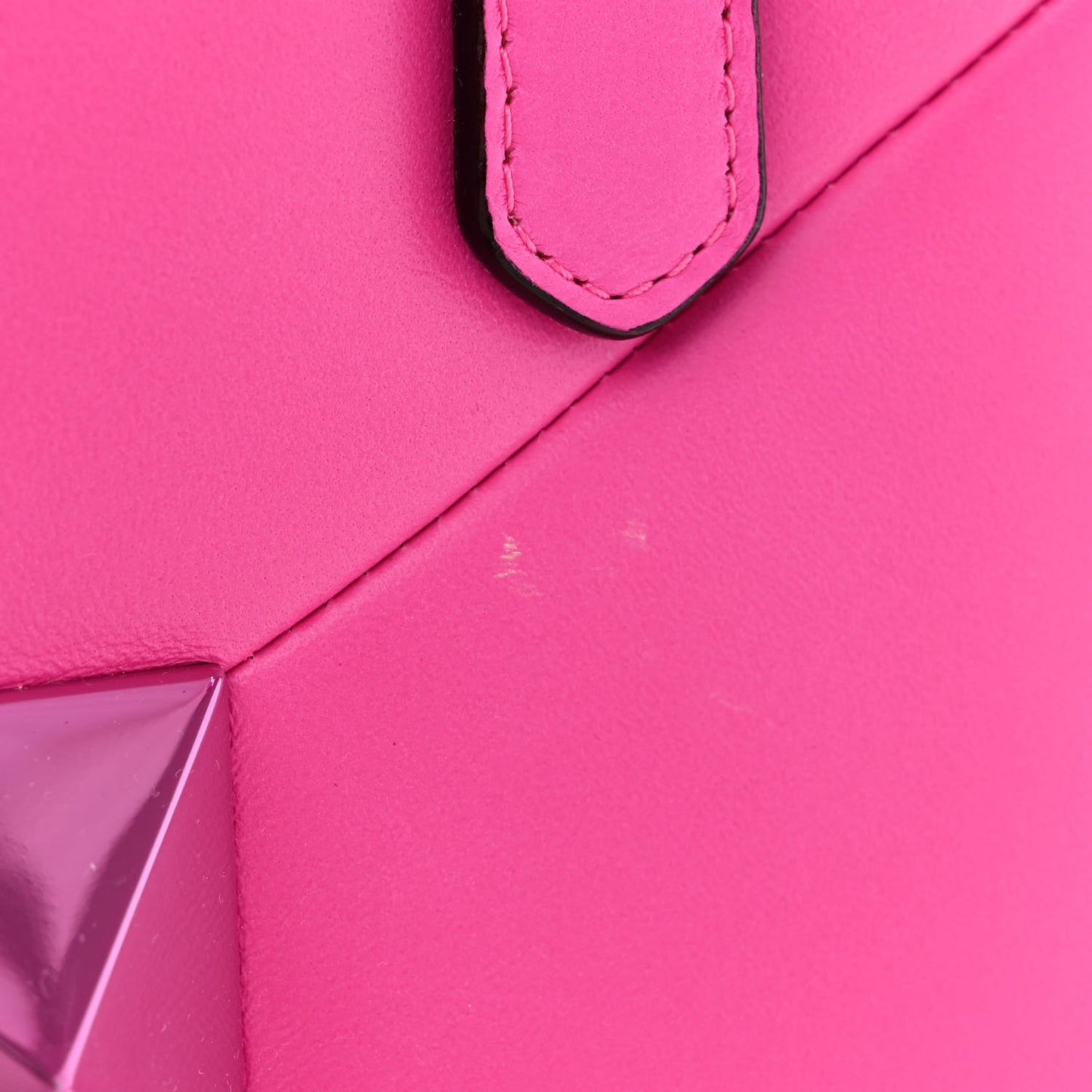 Nappa Tonal Monochrome Small One Stud Handbag Pink PP