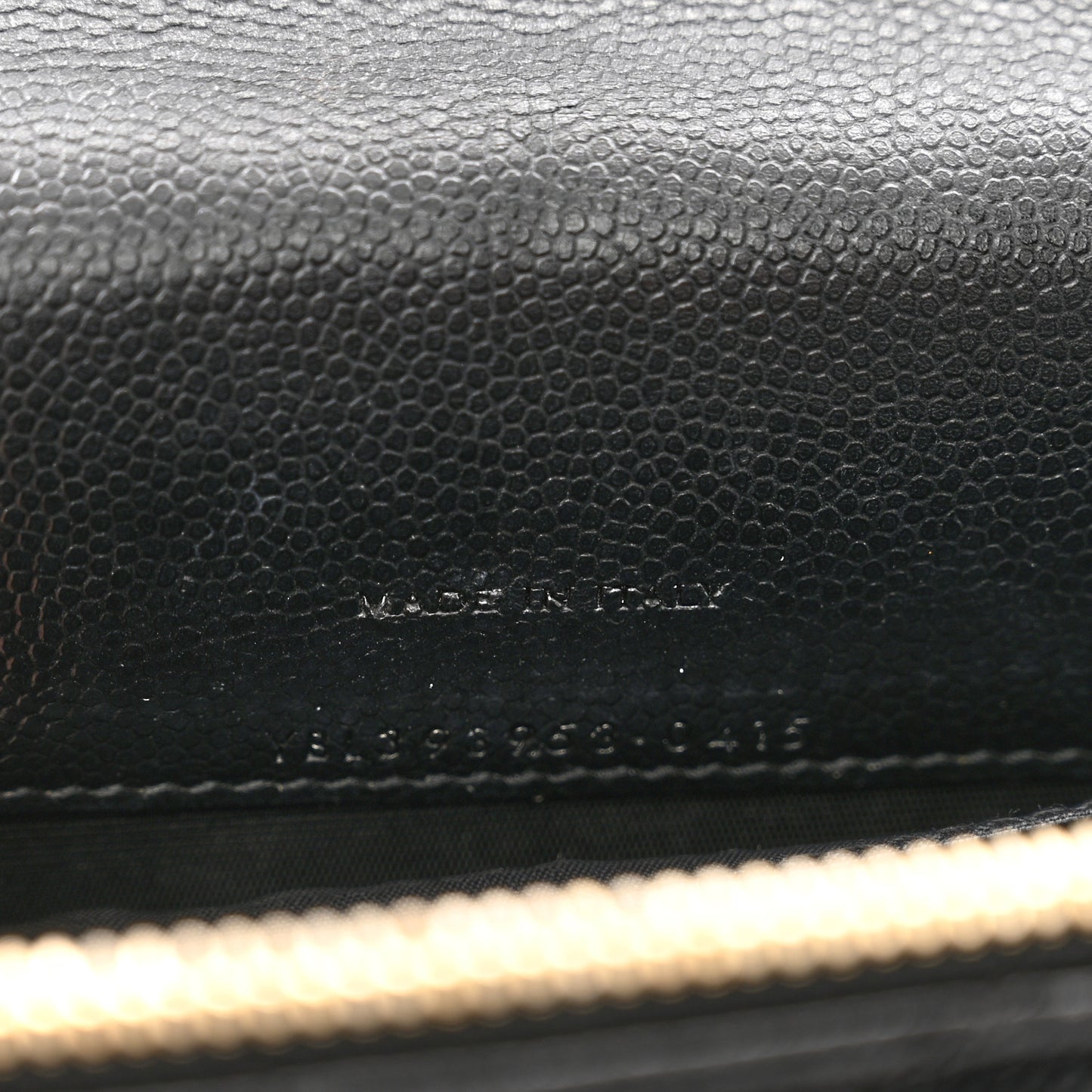 Grain De Poudre Matelasse Chevron Monogram Envelope Chain Wallet Black