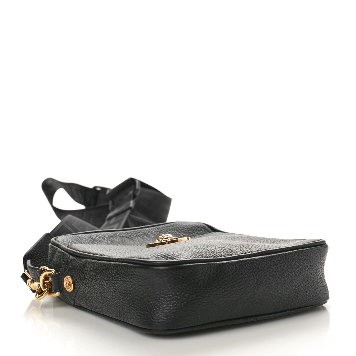 Versace Grained Calfskin Small Medusa Messenger Bag Black 4 of 11