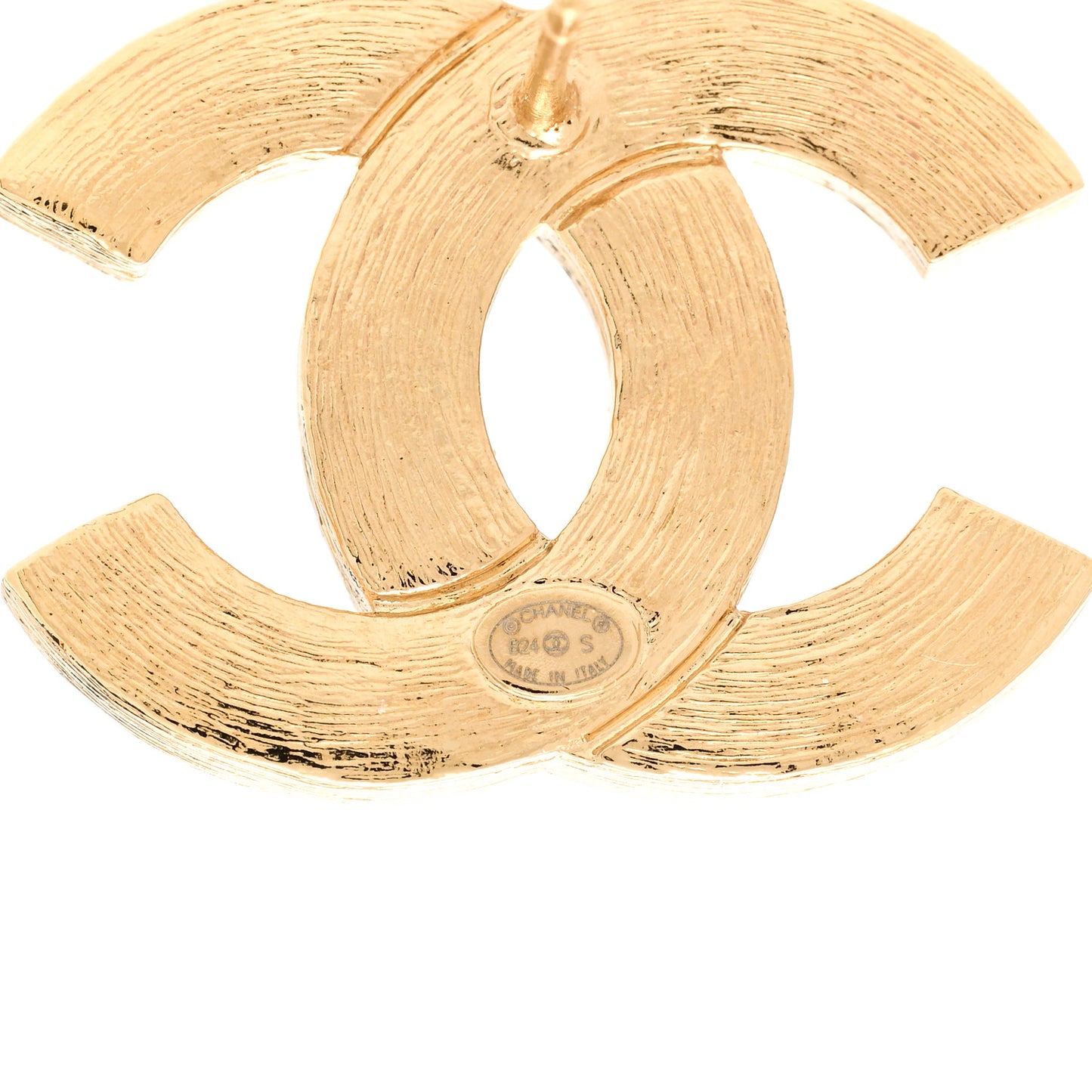 Crystal Baguette CC Earrings Gold
