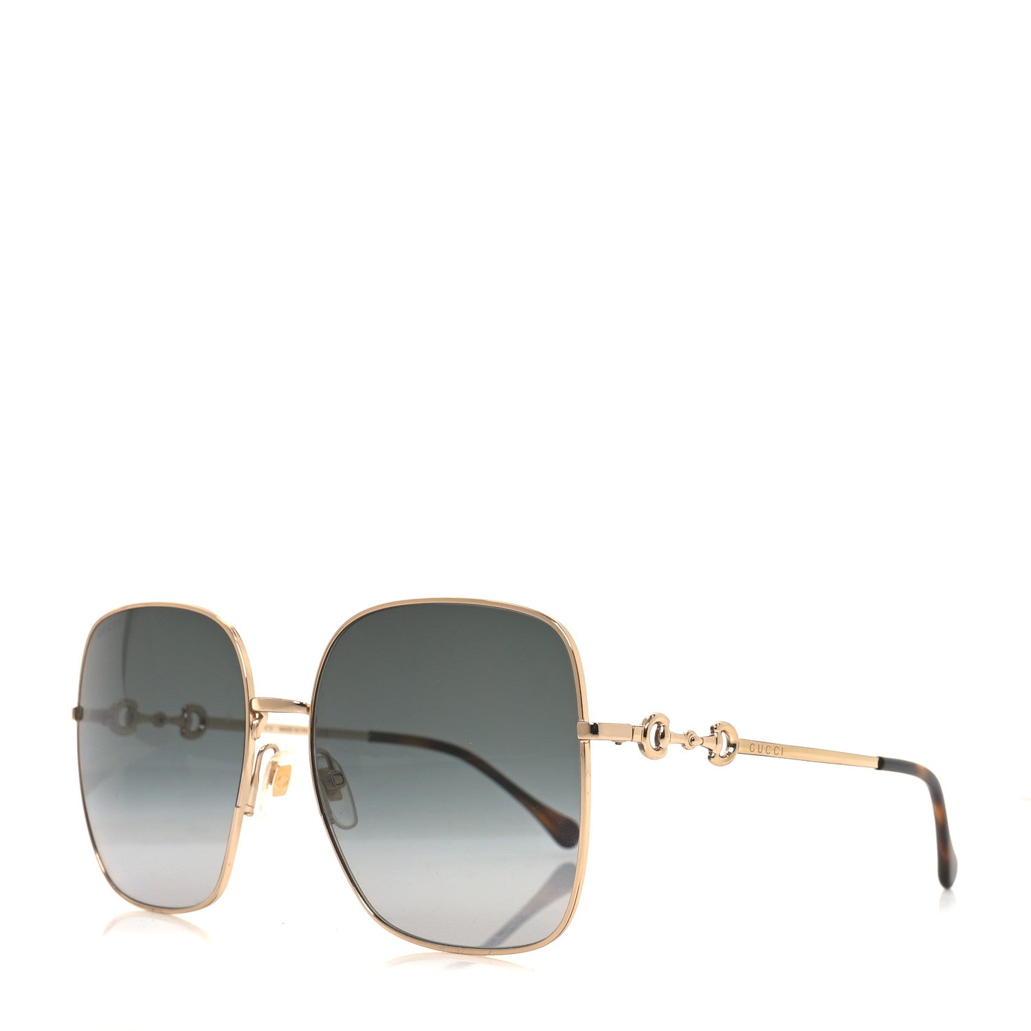 Gucci Metal Horsebit Square Sunglasses GG0879S Gold 1826519