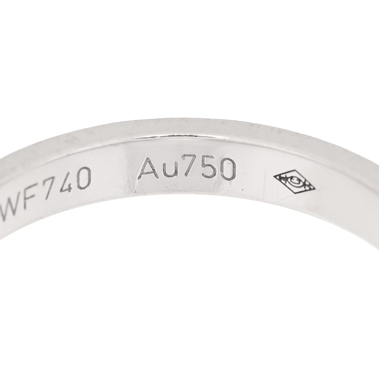 18K White Gold Diamond 2.6mm LOVE Paved Band Ring 50 5.25