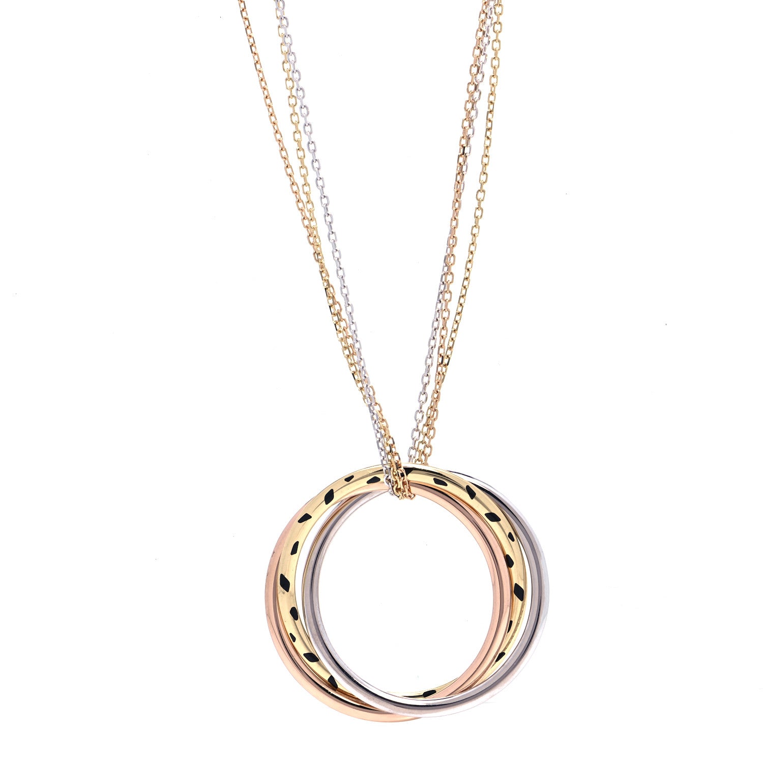 Cartier 18K Pink Yellow White Gold Diamond Trinity Panthère De Cartier Pendant Necklace 7 of 8