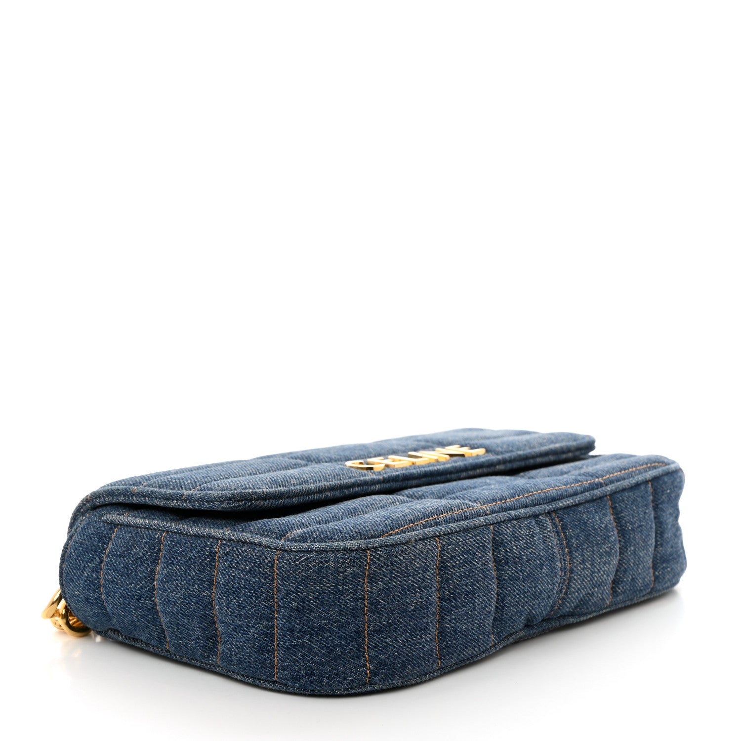 Celine Denim Matelasse Chain Shoulder Bag Blue 4 of 11
