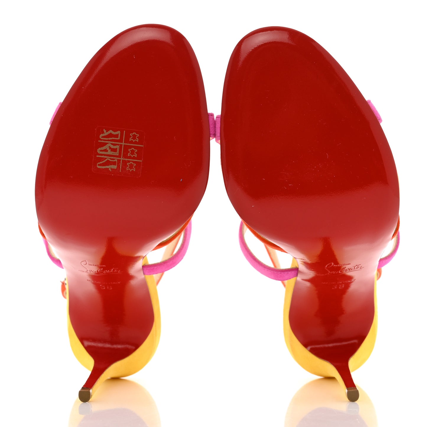 Suede Calfskin Studded Galerietta 100 Sandals 38 Version Multicolor
