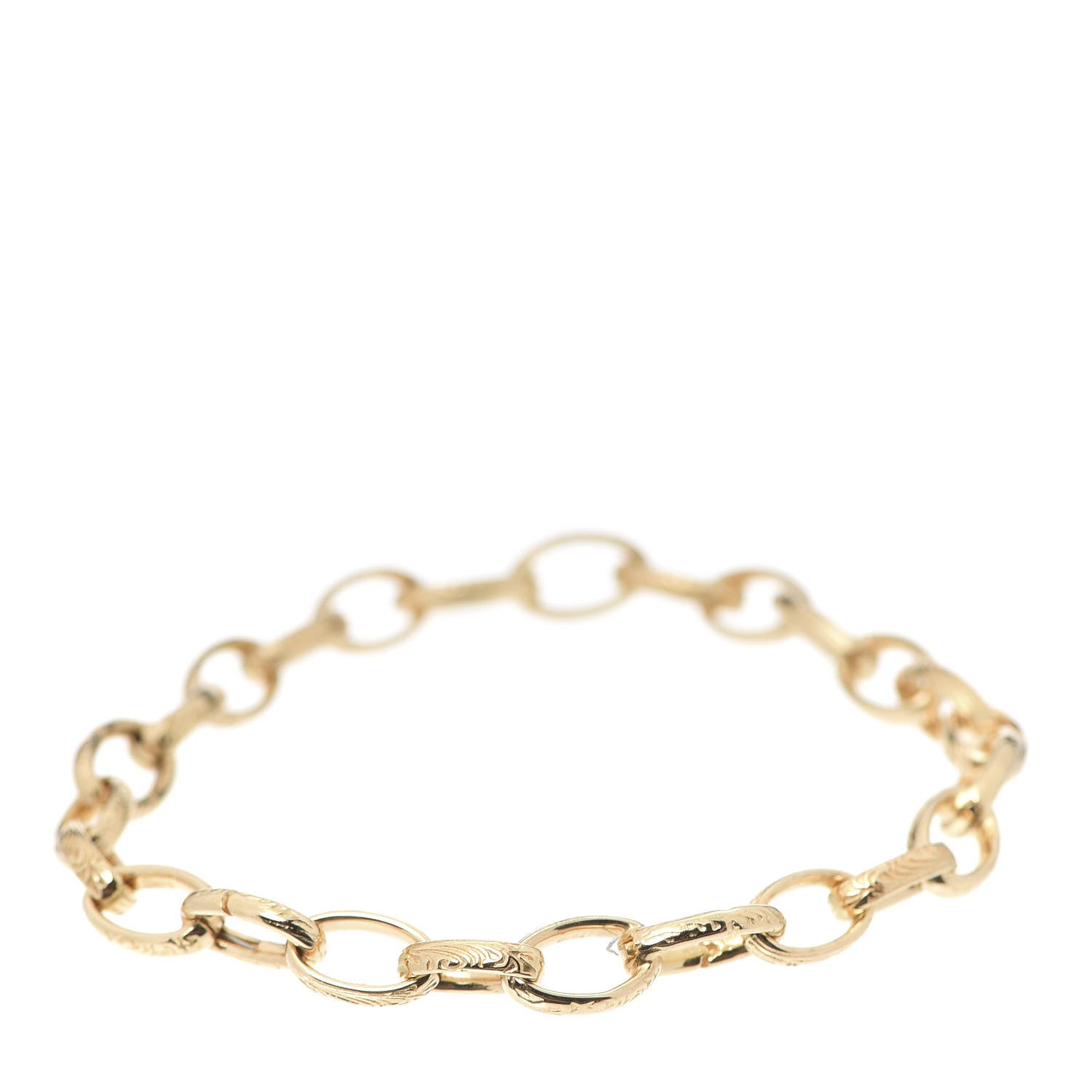 Gucci 18K Yellow Gold Open Link Chain Bracelet 18 3 of 8