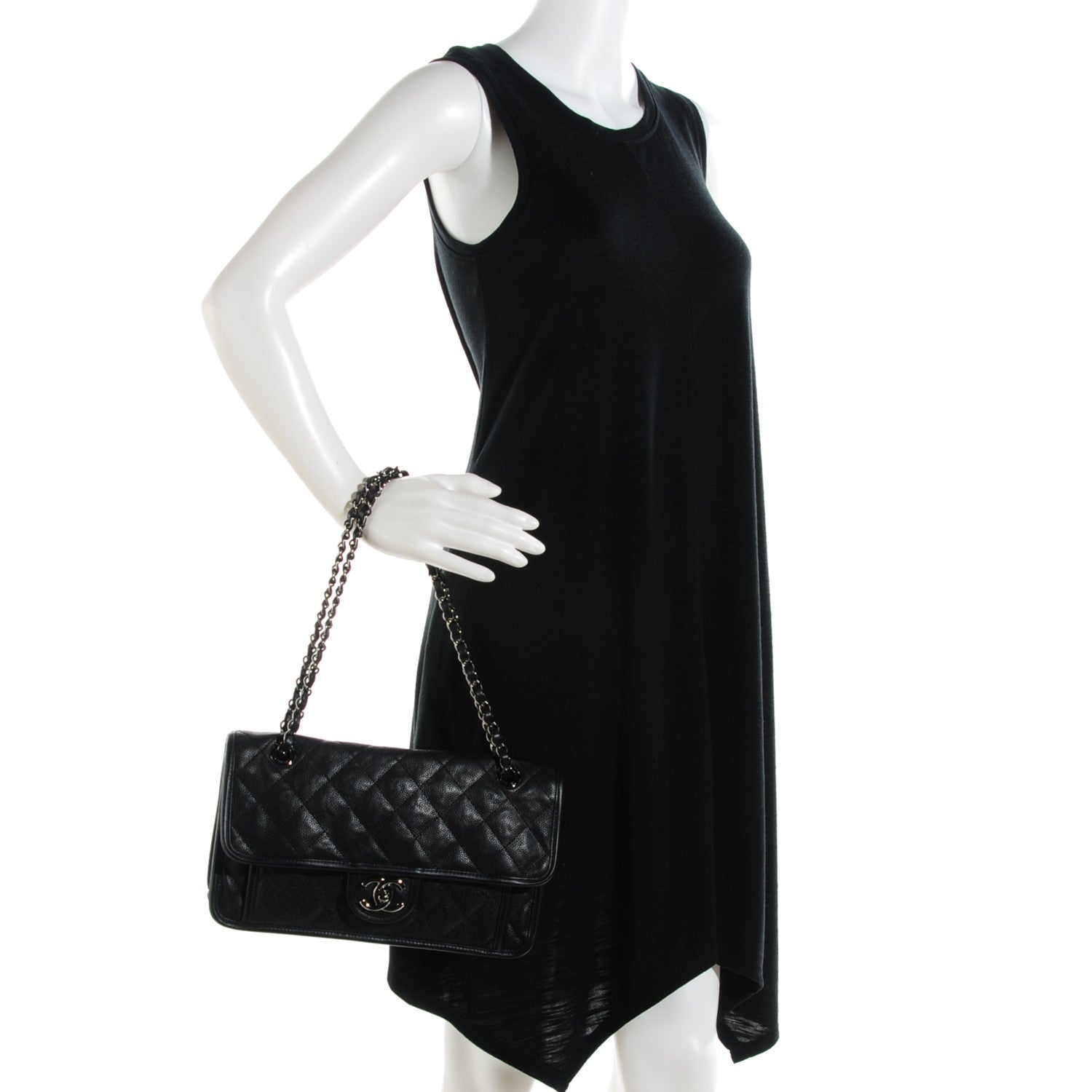 Chanel Caviar Quilted Medium French Riviera Flap Black 2 of 8