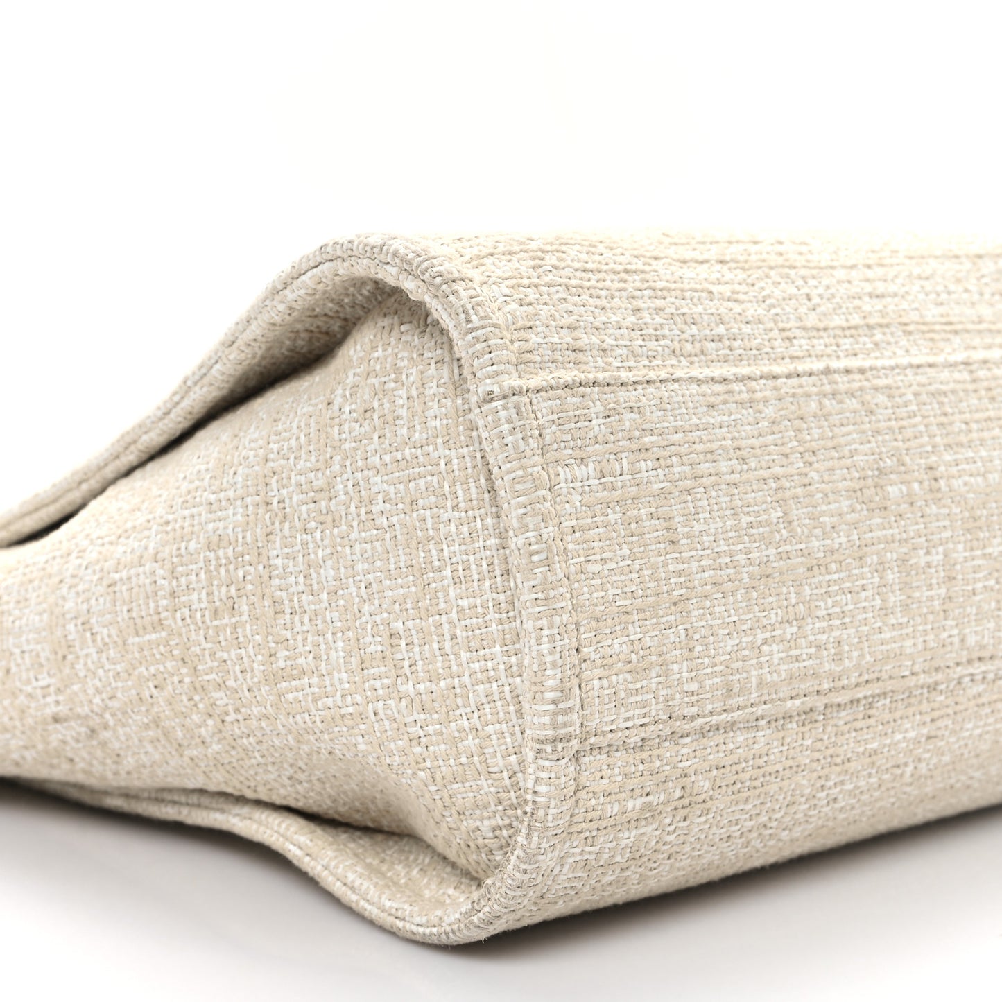 Lurex Boucle Small Deauville Tote Ivory