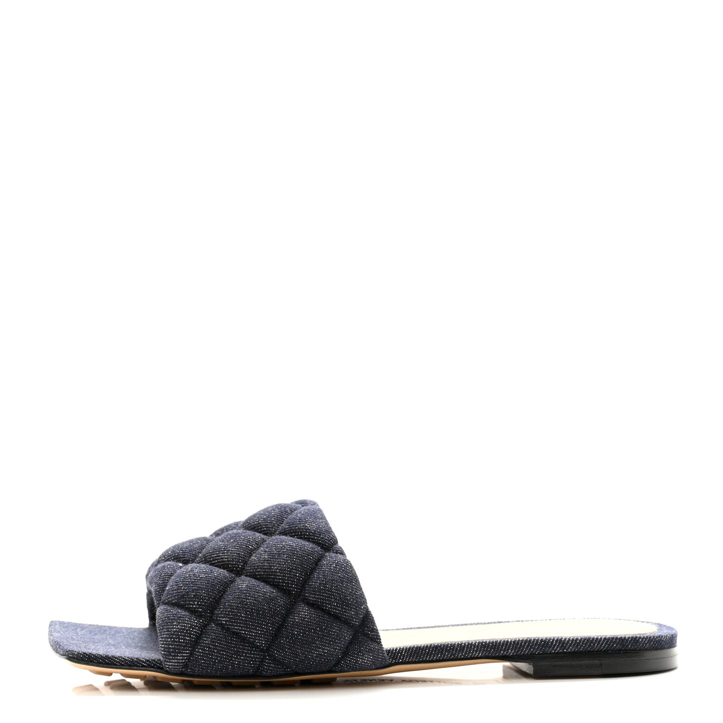 Denim Matelasse Padded Flat Sandals 35 Indigo
