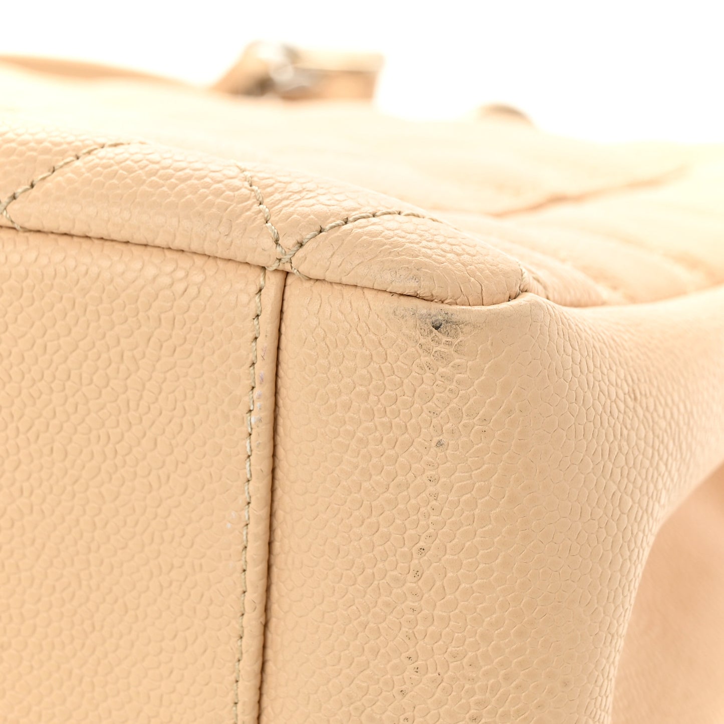 Caviar Quilted Grand Shopping Tote GST Beige Clair