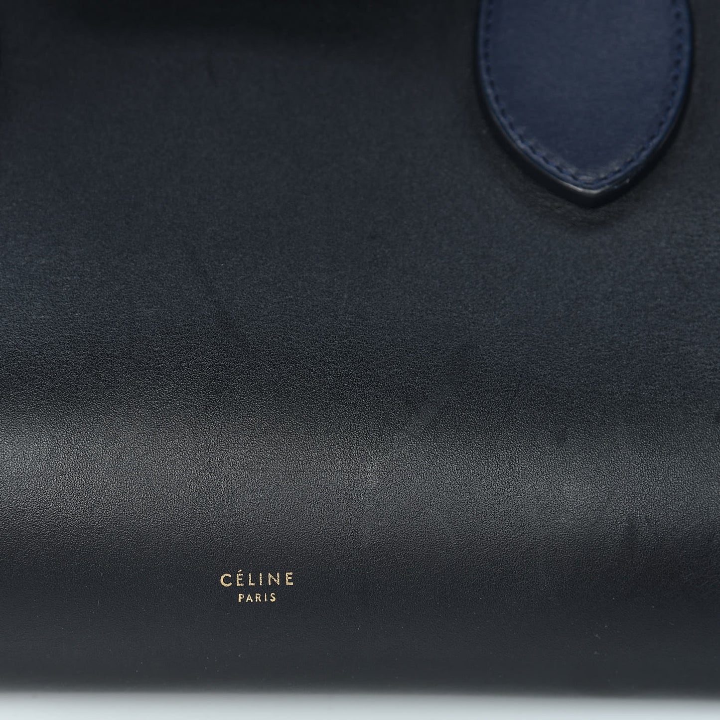 Smooth Calfskin Large Bi-Color Tie Knot Tote Black Navy