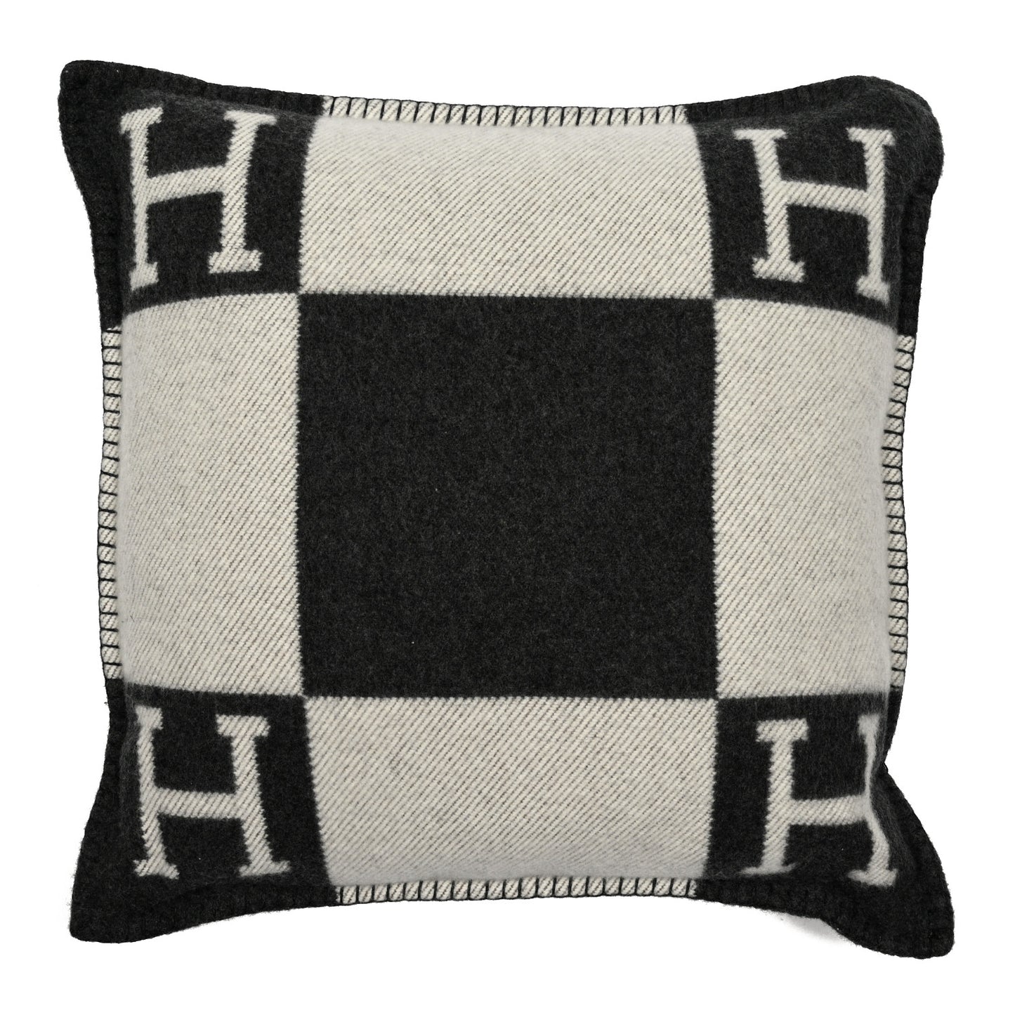Wool Cashmere Avalon Pillow PM Ecru Gris Fonce