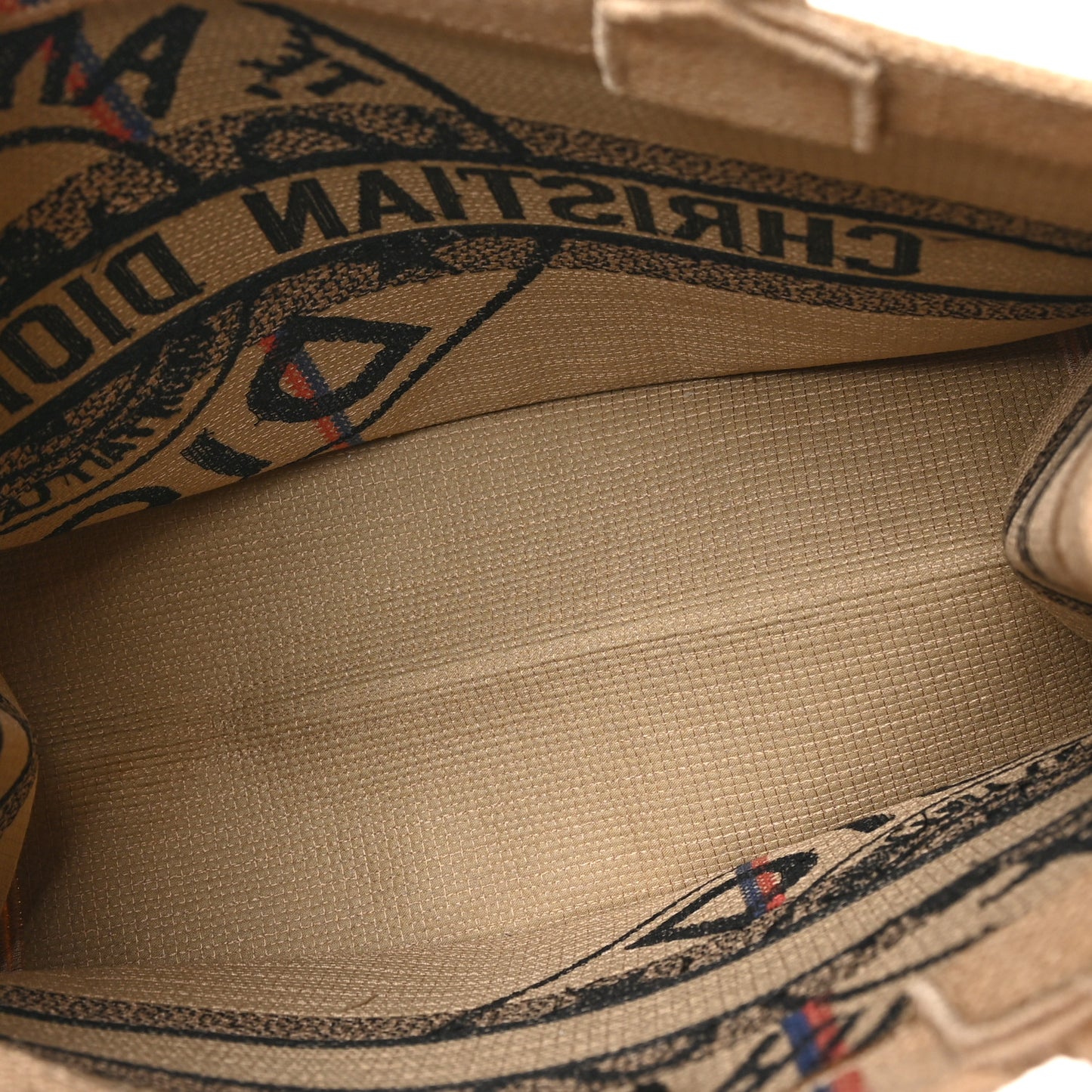 Canvas Jute Embroidered Medium Book Tote Black Beige