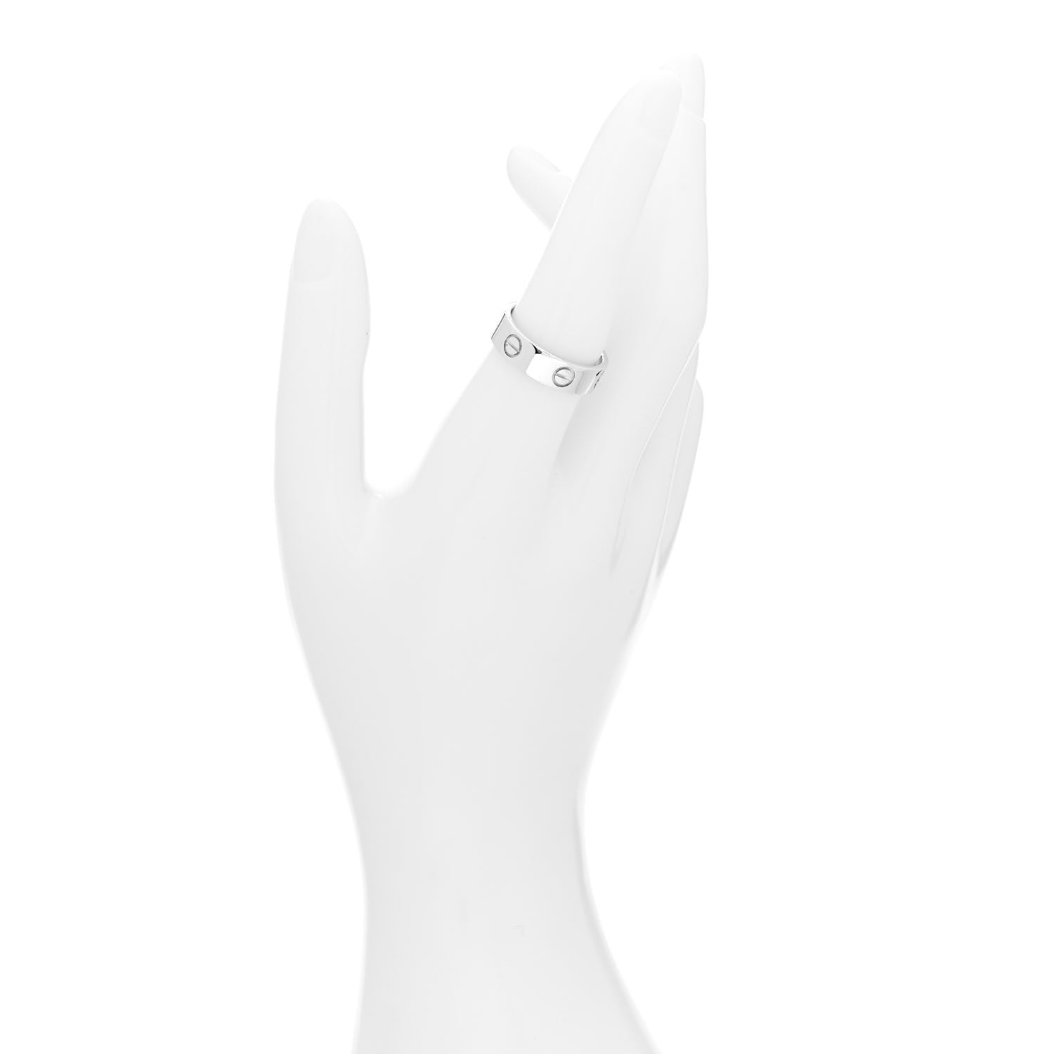 Cartier 18K White Gold 5.5mm LOVE Ring 56 7.5 2 of 6