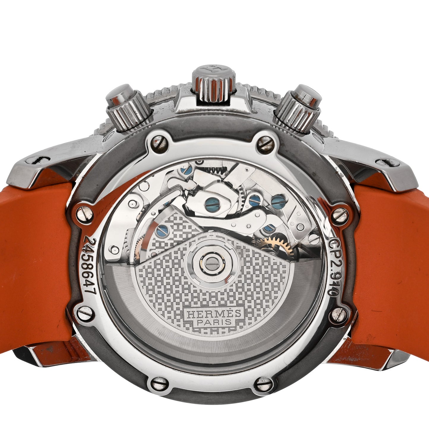 Stainless Steel Rubber 44mm Clipper Chronograph Diver Automatic Watch Orange