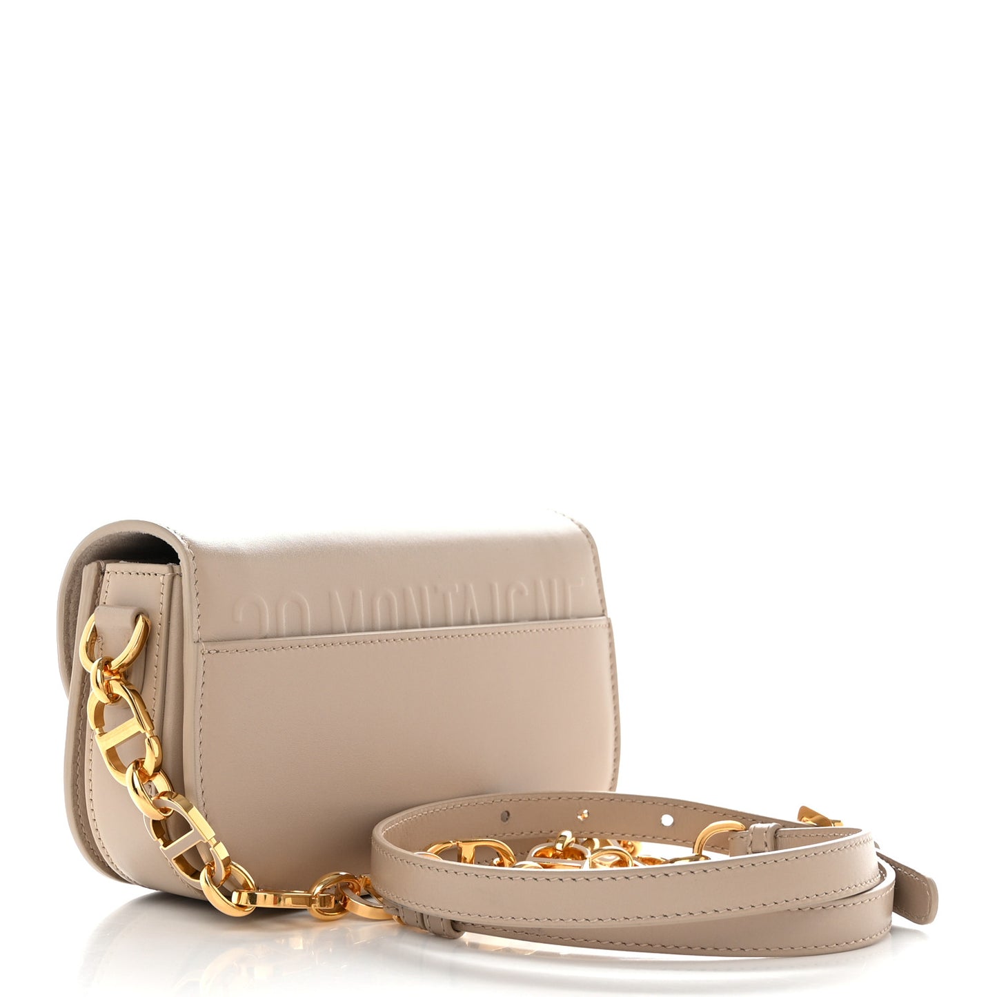 Box Calfskin 30 Montaigne Small Avenue Bag Powder Beige