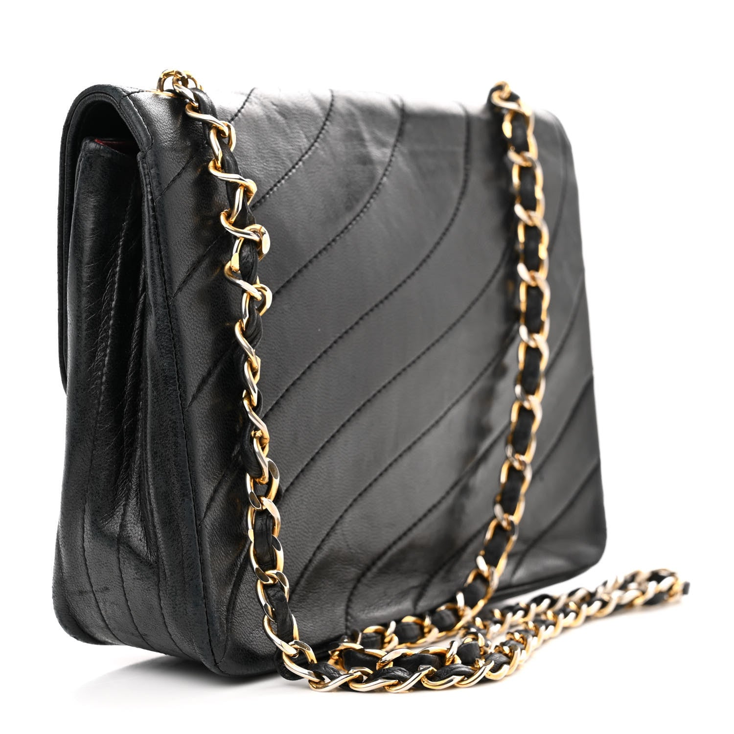 Chanel Lambskin Stitched Single Flap Black 3 of 16