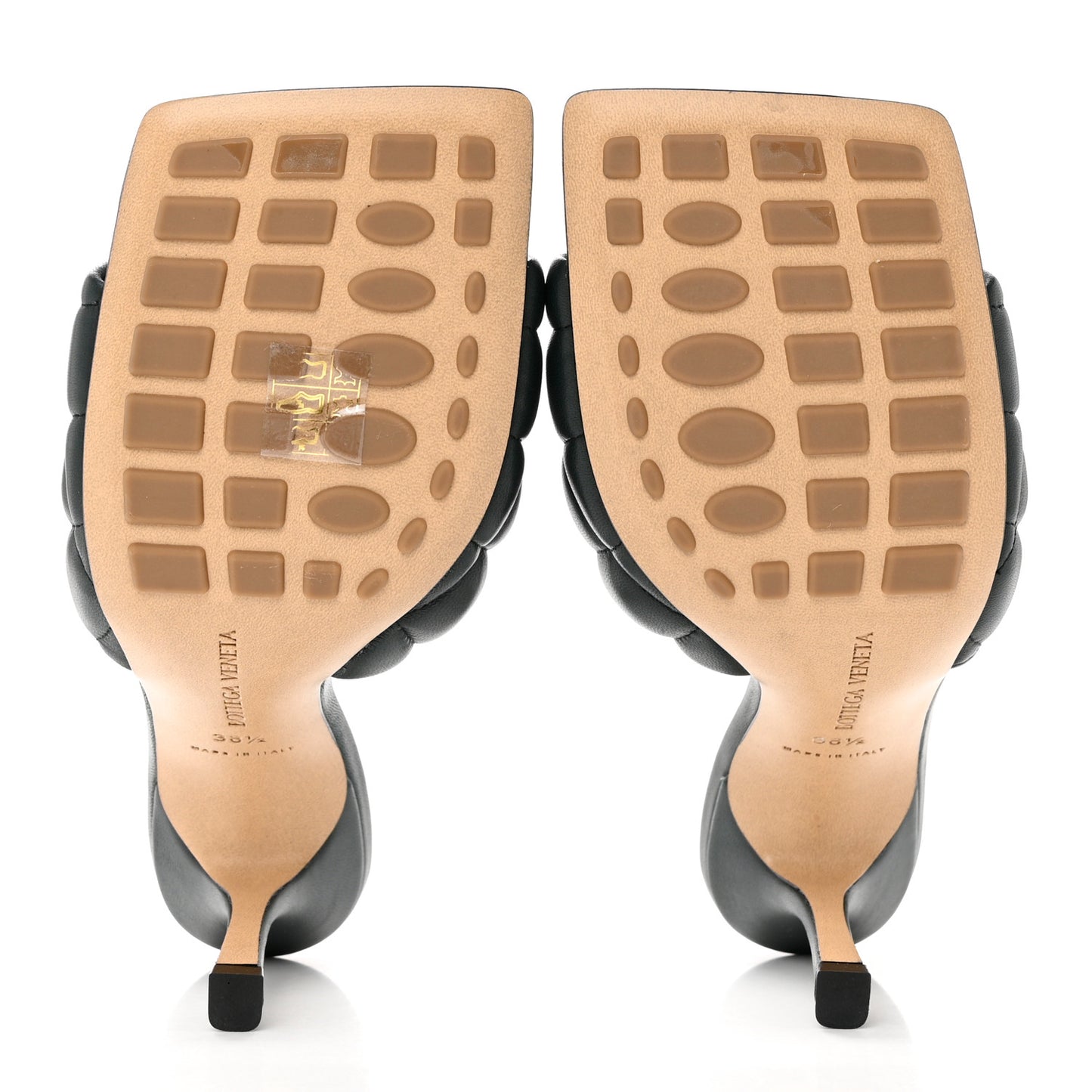 Nappa Matelasse Padded Mule Sandals 38.5 Inkwell